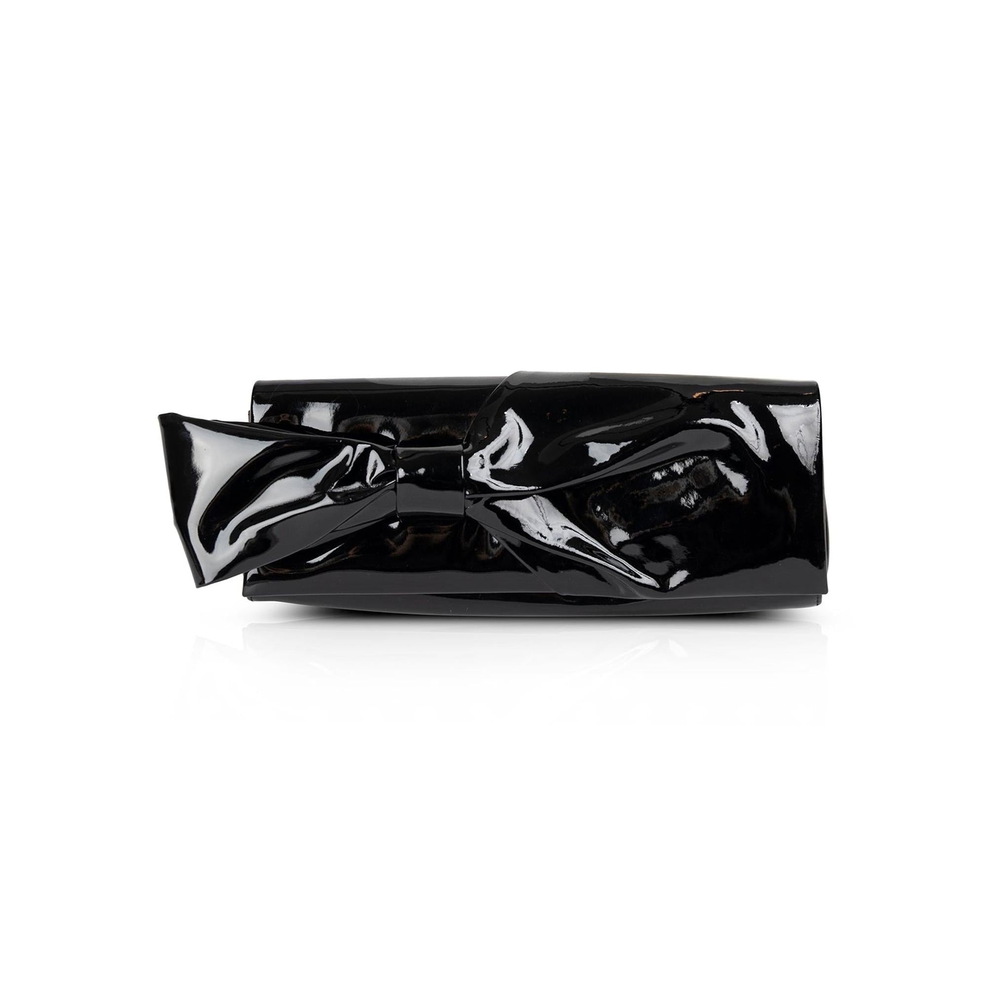 Christian Louboutin Patent Leather Bow Clutch