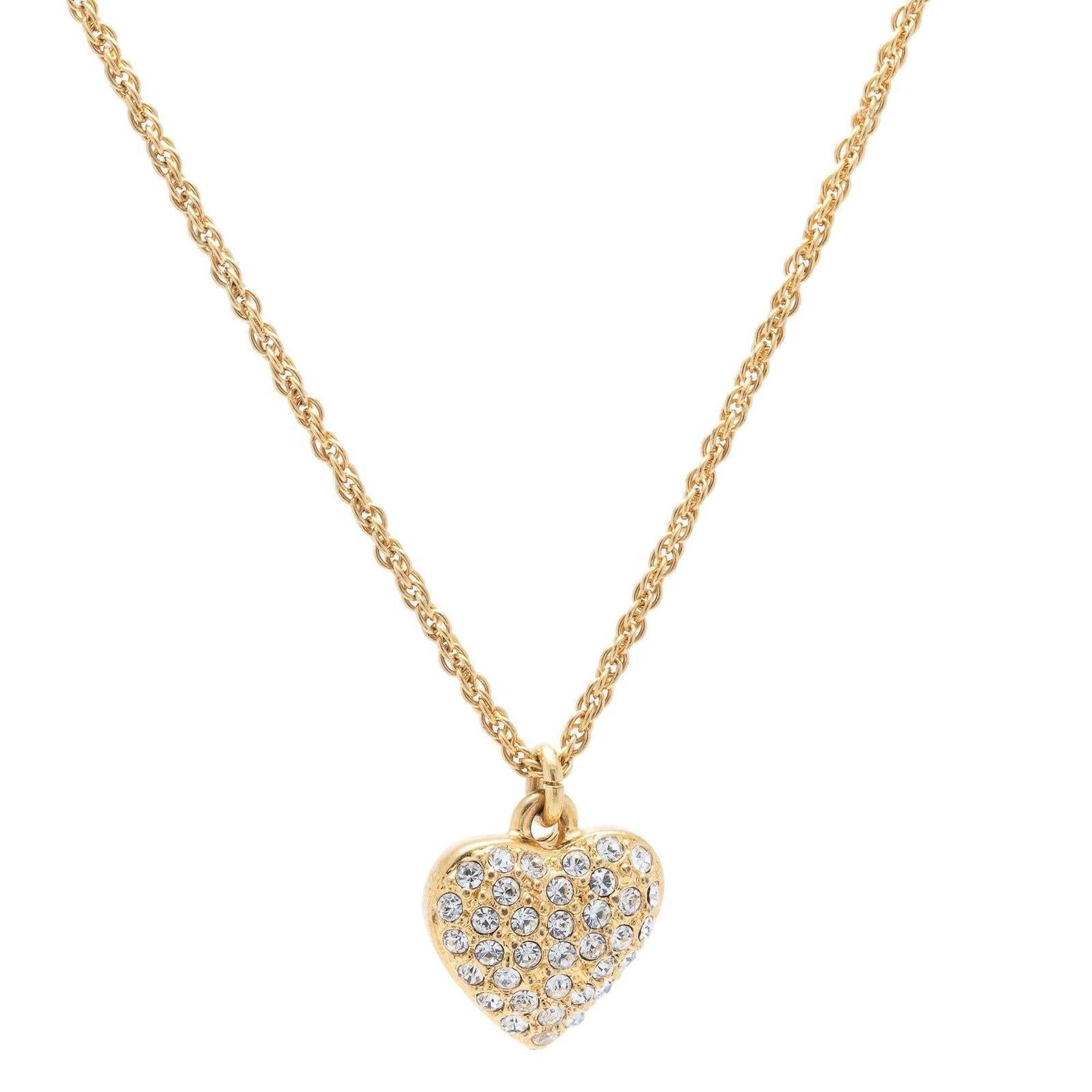 Christian Pave Heart Pendant Necklace