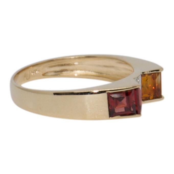 Citrine, Almandite, and Diamond Cocktail Ring