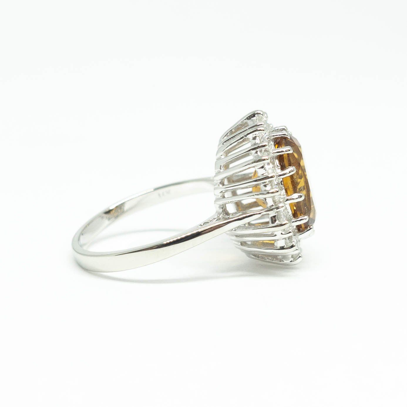 Citrine and Diamond Cocktail Ring
