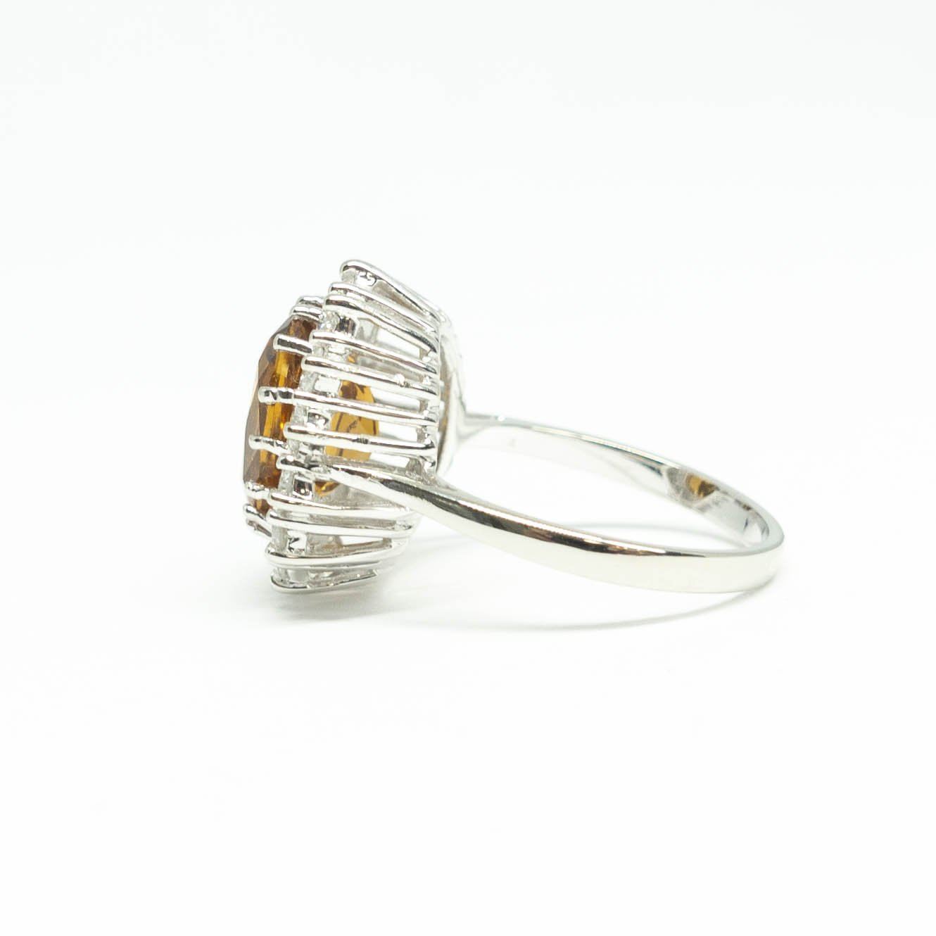 Citrine and Diamond Cocktail Ring