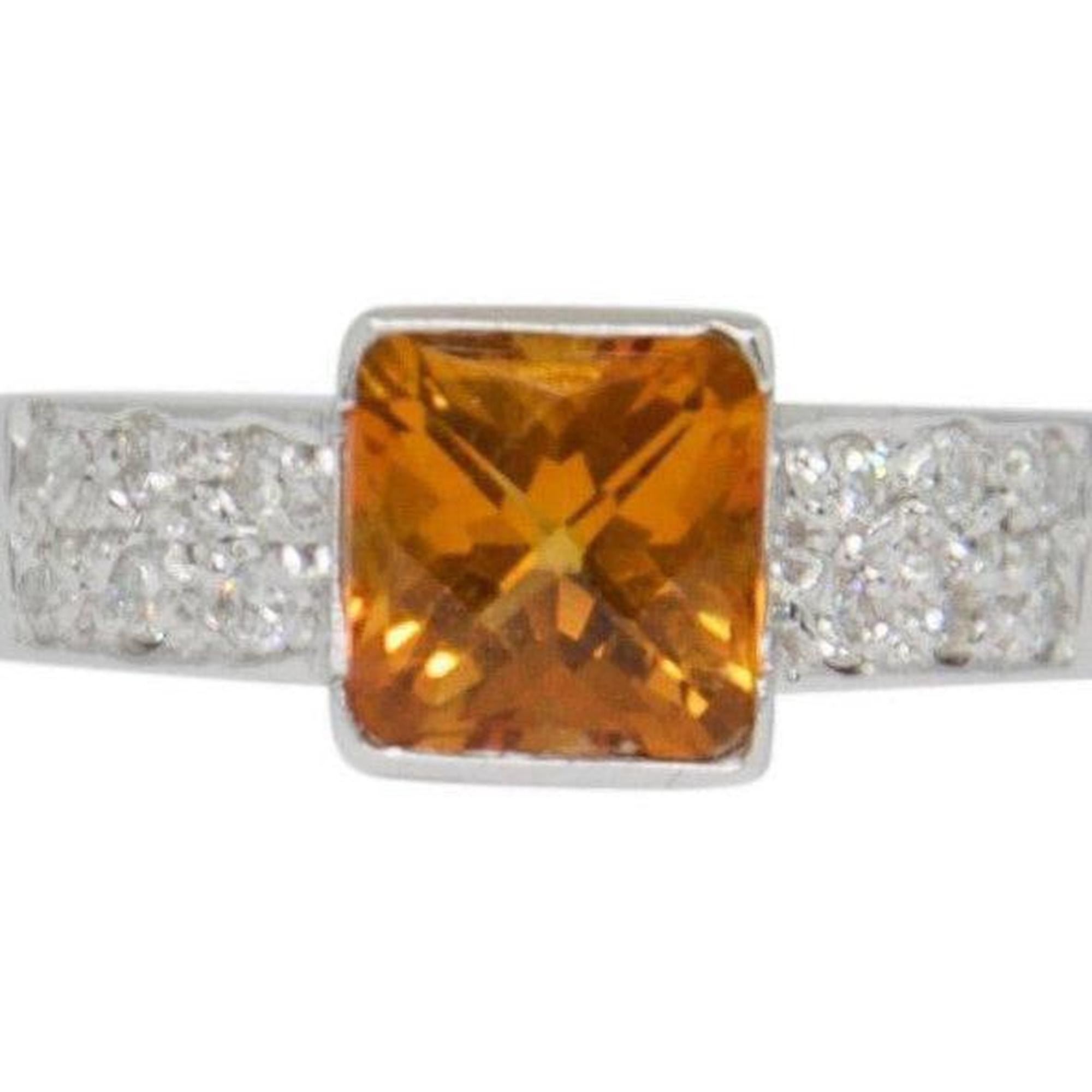 Citrine and Diamond Cocktail Ring