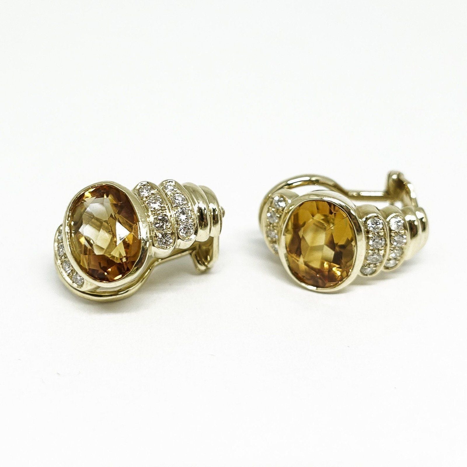 Citrine and Diamond Earrings