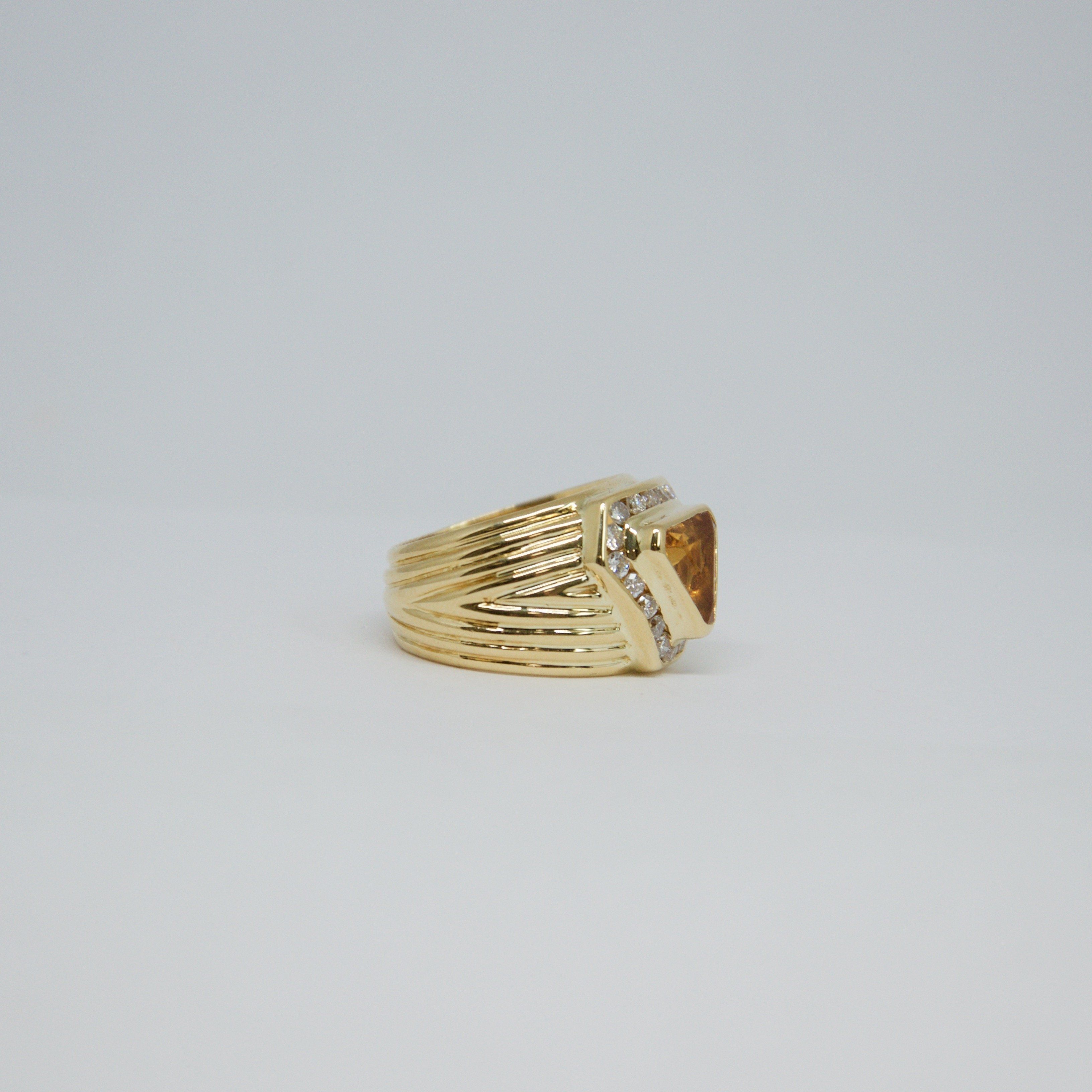 Citrine and Diamond Ring