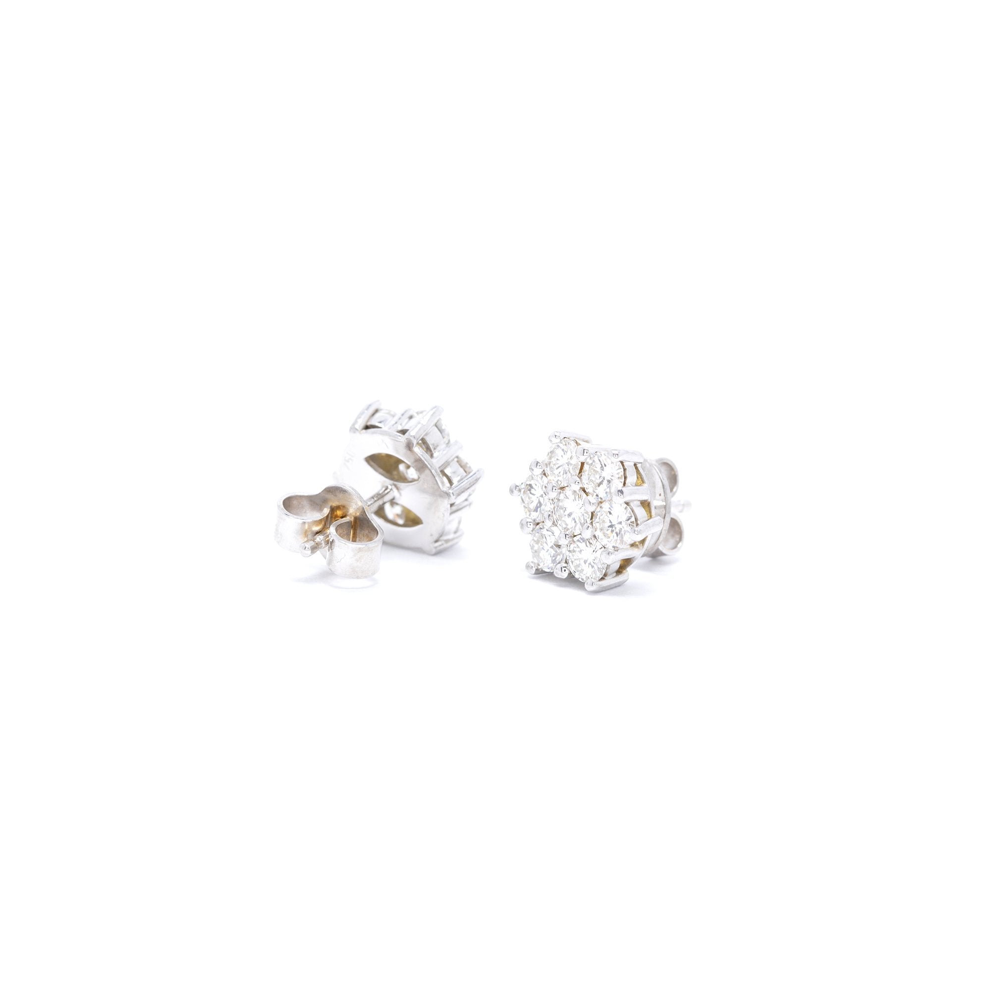 Cluster Diamond Stud Earrings