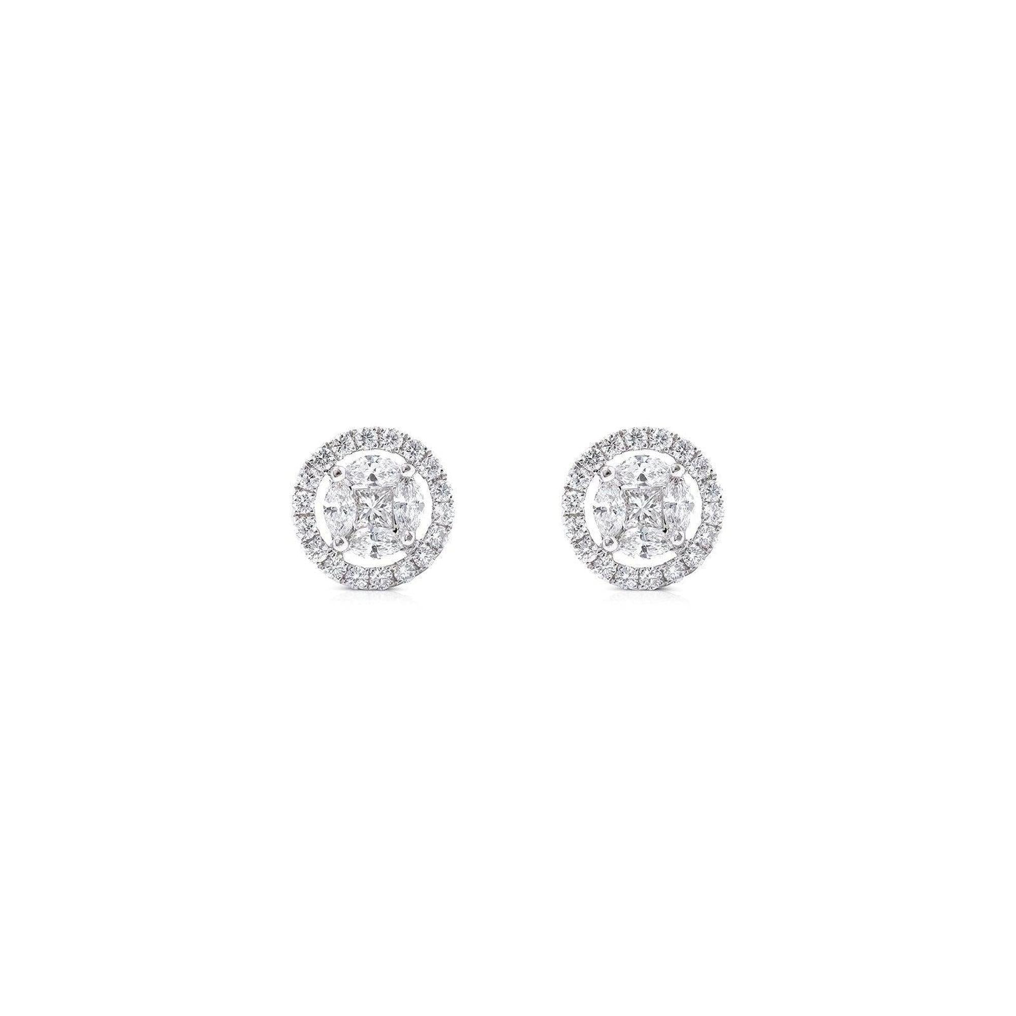 Cluster Diamond Stud Earrings