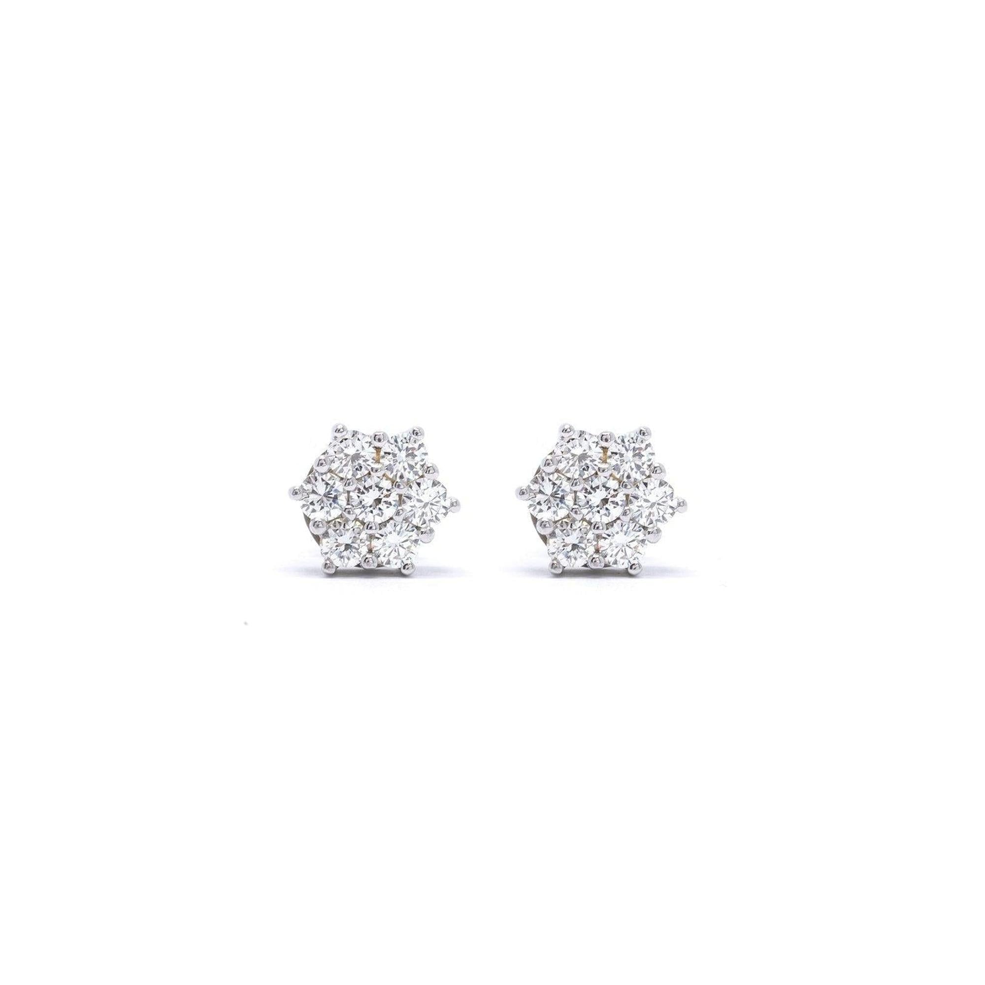 Cluster Diamond Stud Earrings