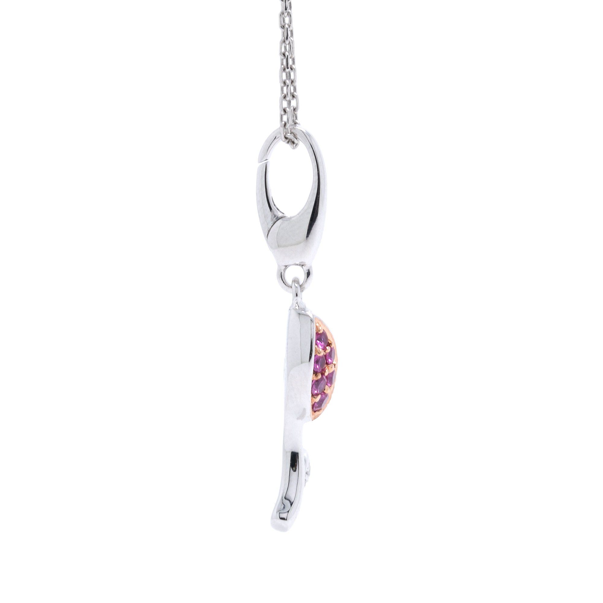 Coloured Stone & Diamond Rose Pendant Necklace