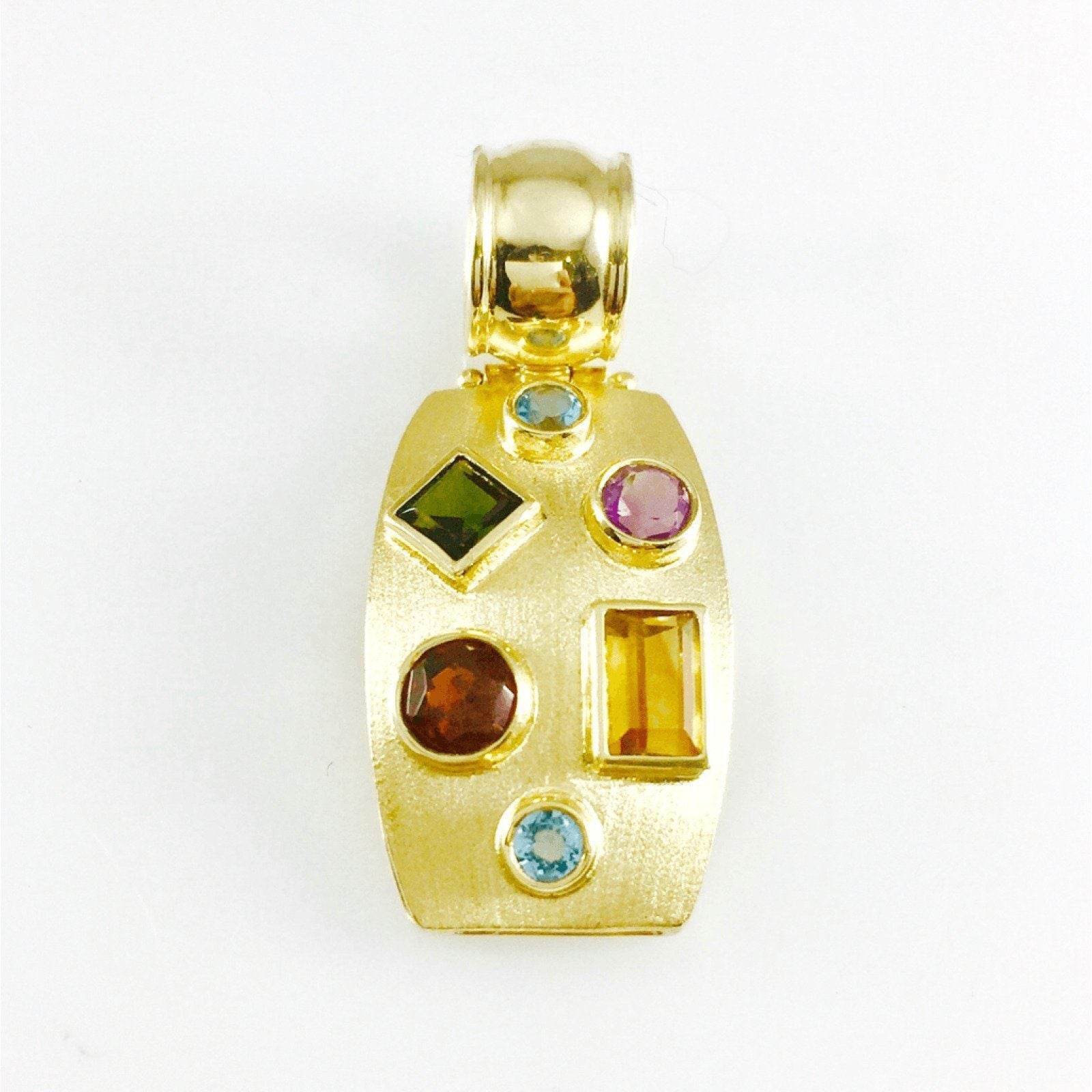 Coloured Stone Pendant Necklace