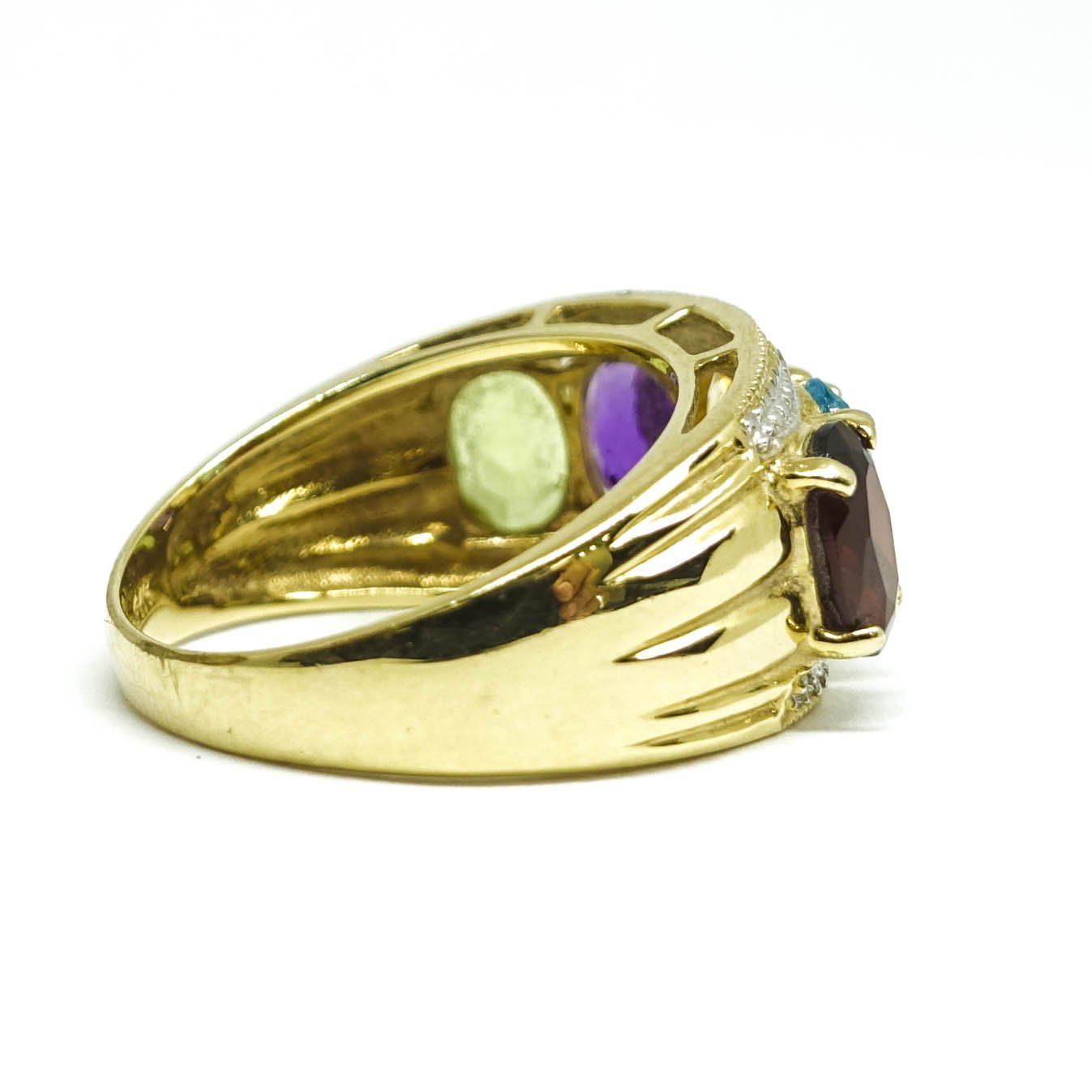 Coloured Stone and Diamond Ring
