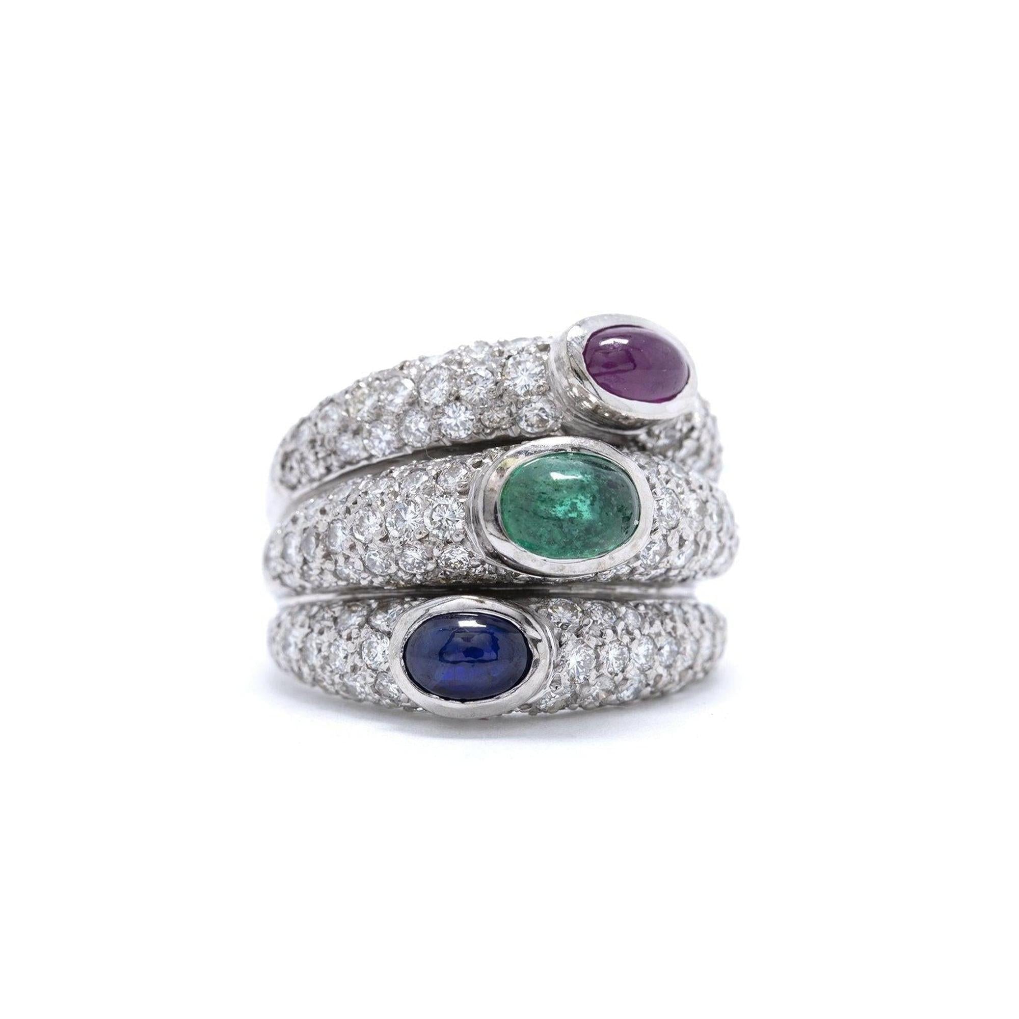 Coloured Stones & Diamond Ring