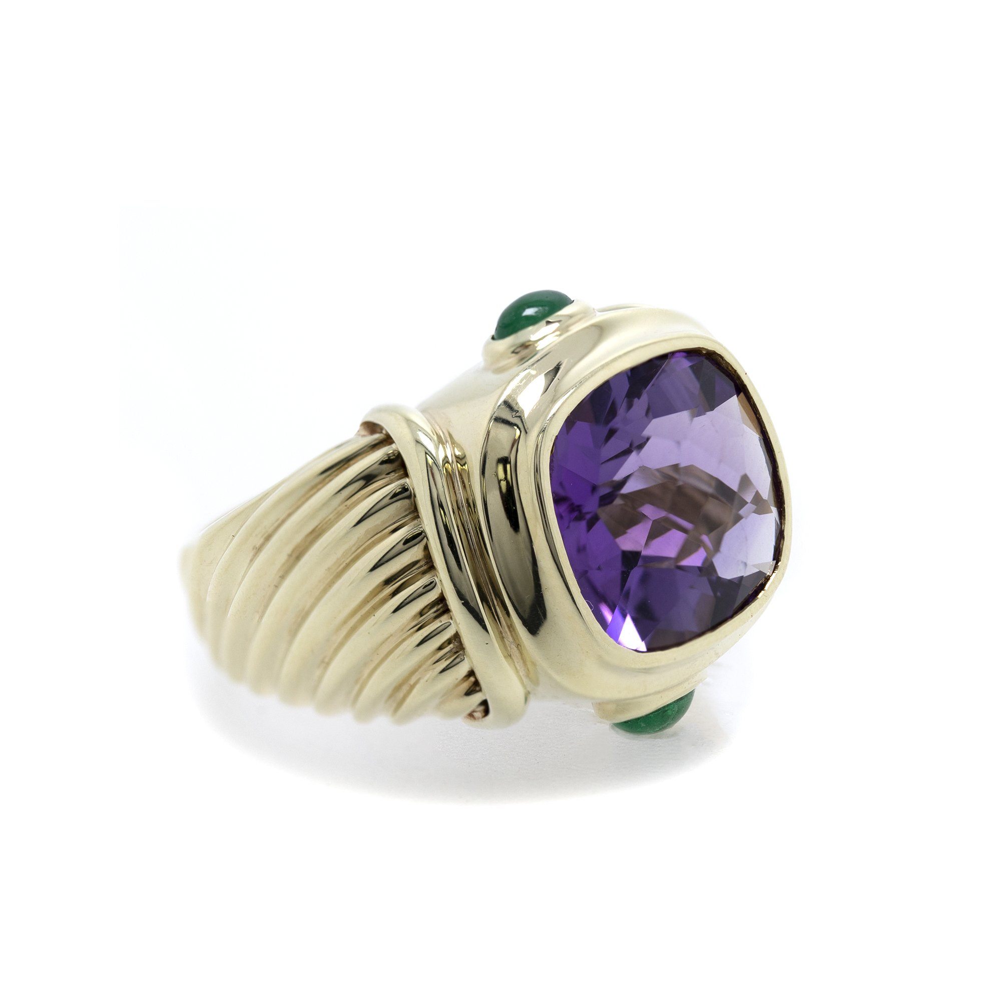David Yurman 14k Gold Amethyst Renaissance Ring