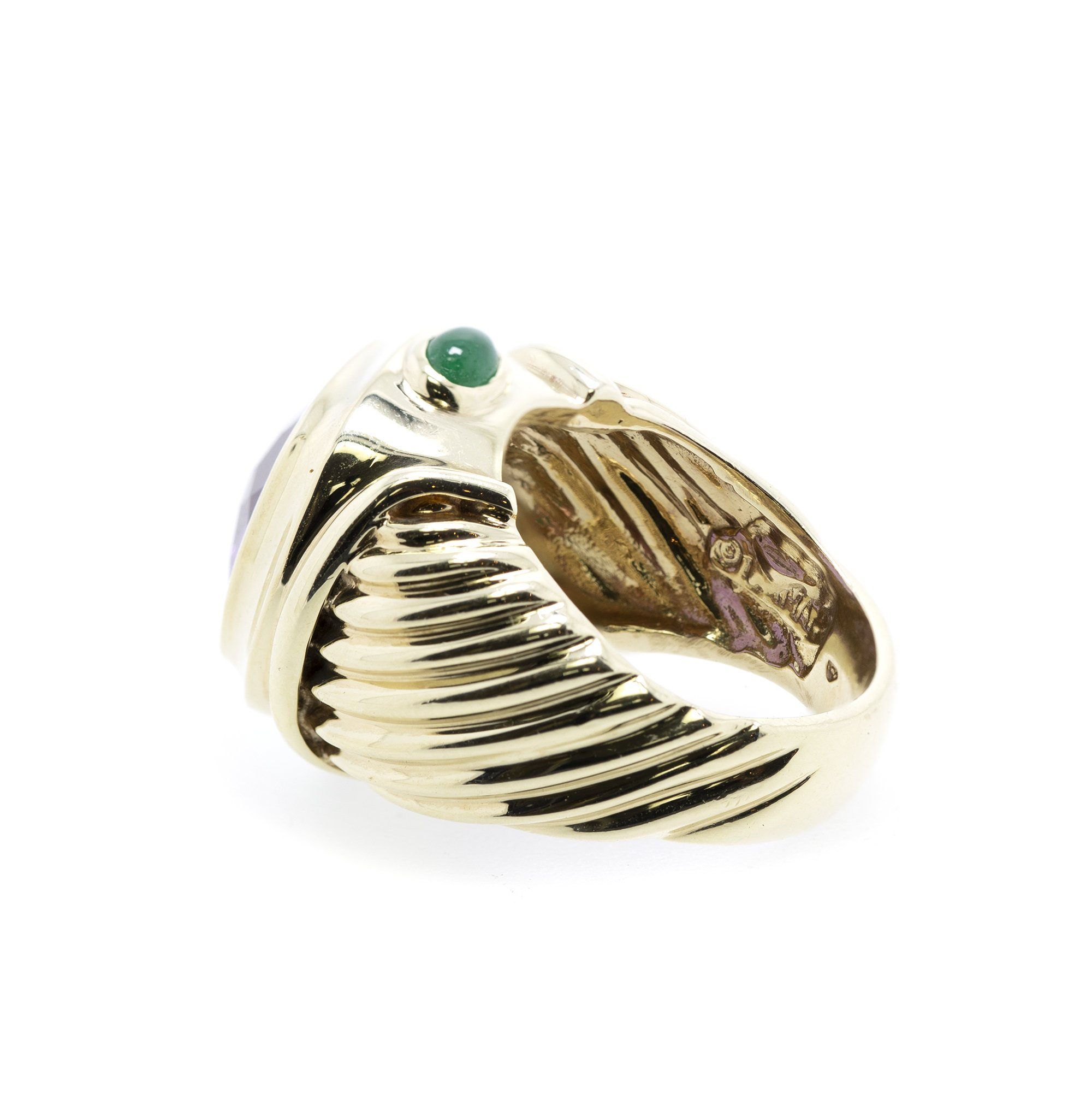 David Yurman 14k Gold Amethyst Renaissance Ring