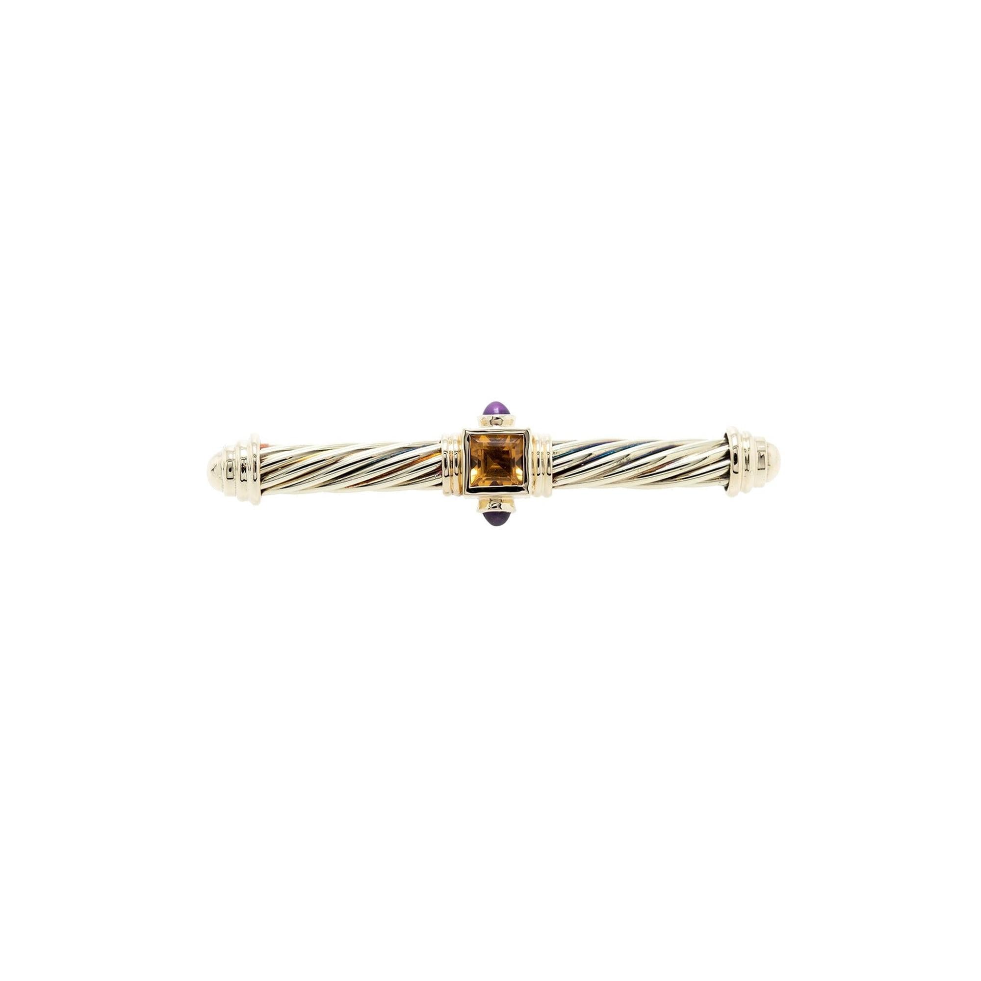 David Yurman 14k Gold Renaissance Bar Brooch