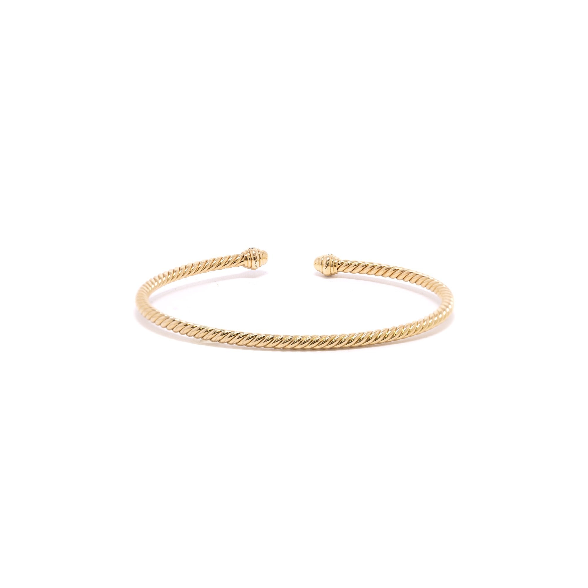 David Yurman 18k Gold Diamond Cablespira Bracelet