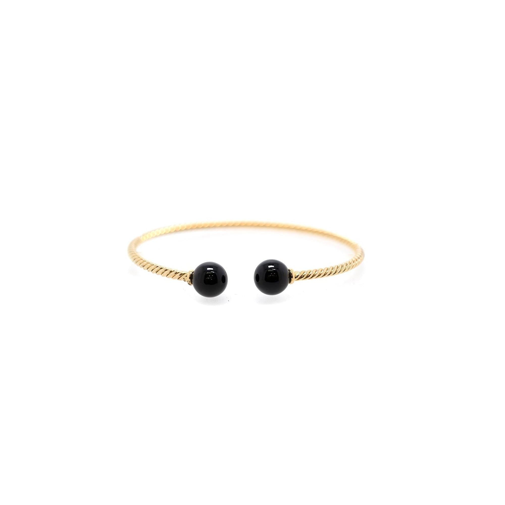 David Yurman 18k Gold Onyx Solari Bracelet