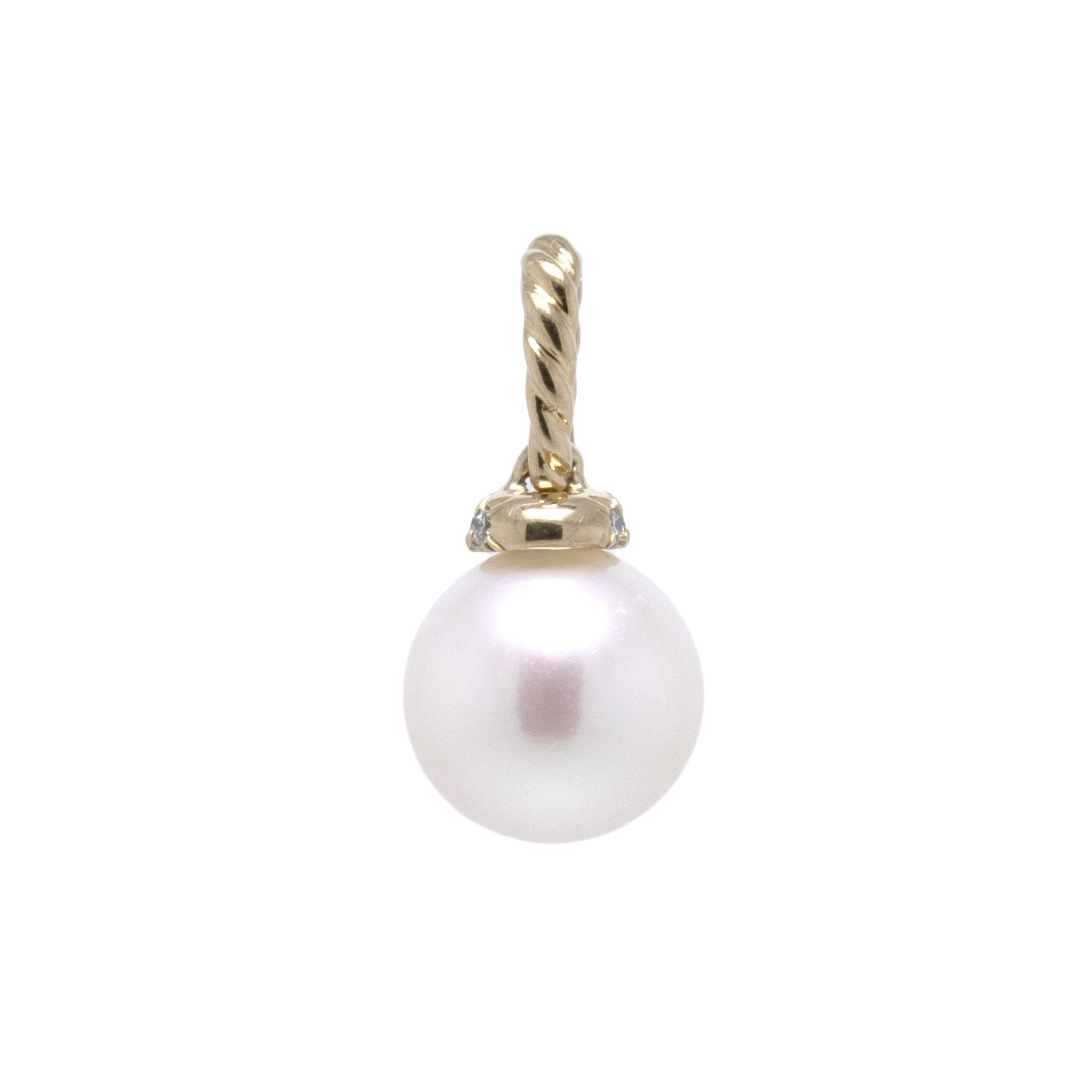 David Yurman 18k Gold Pearl and Diamond Solari Pendant
