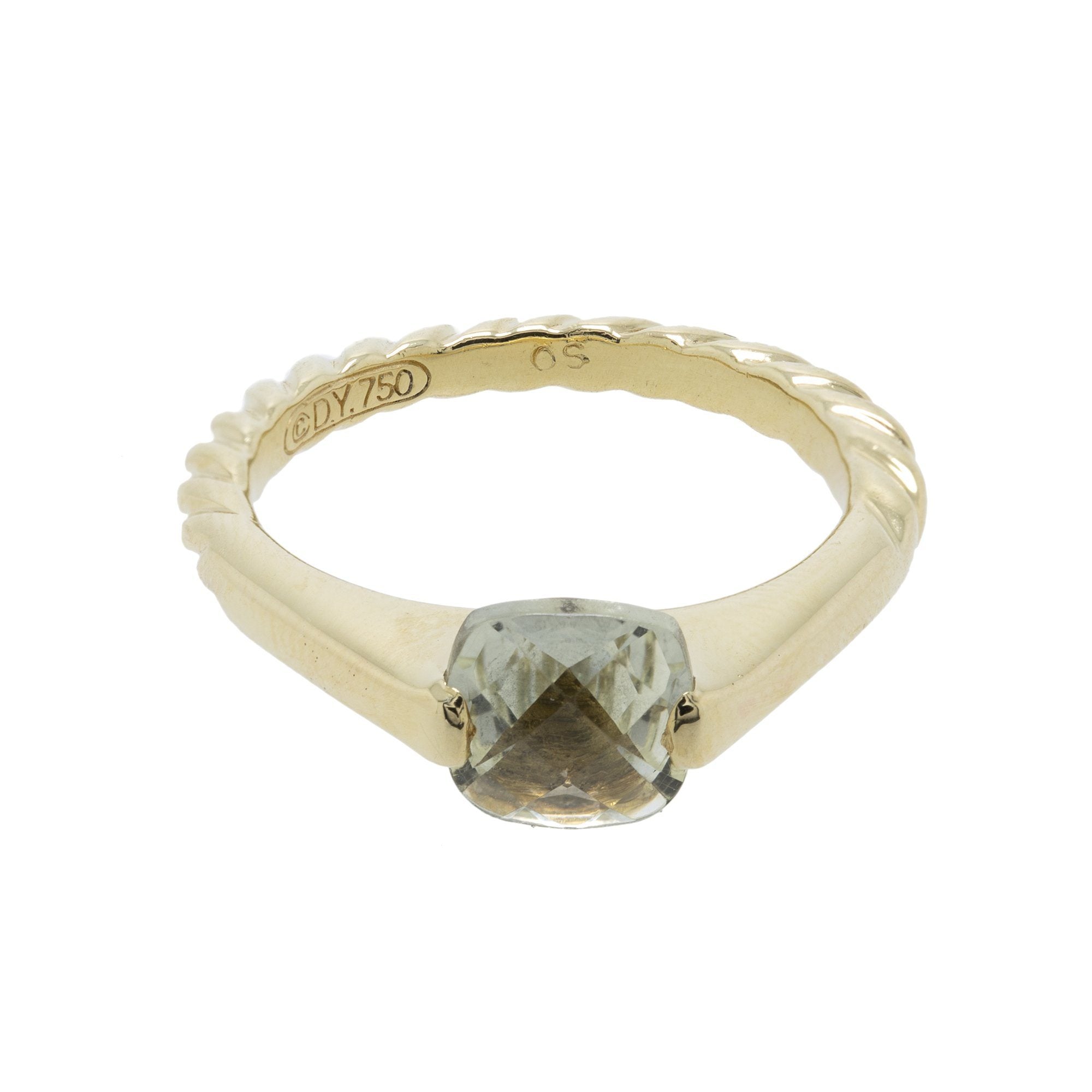 David Yurman 18k Gold Prasiolite Cocktail Ring
