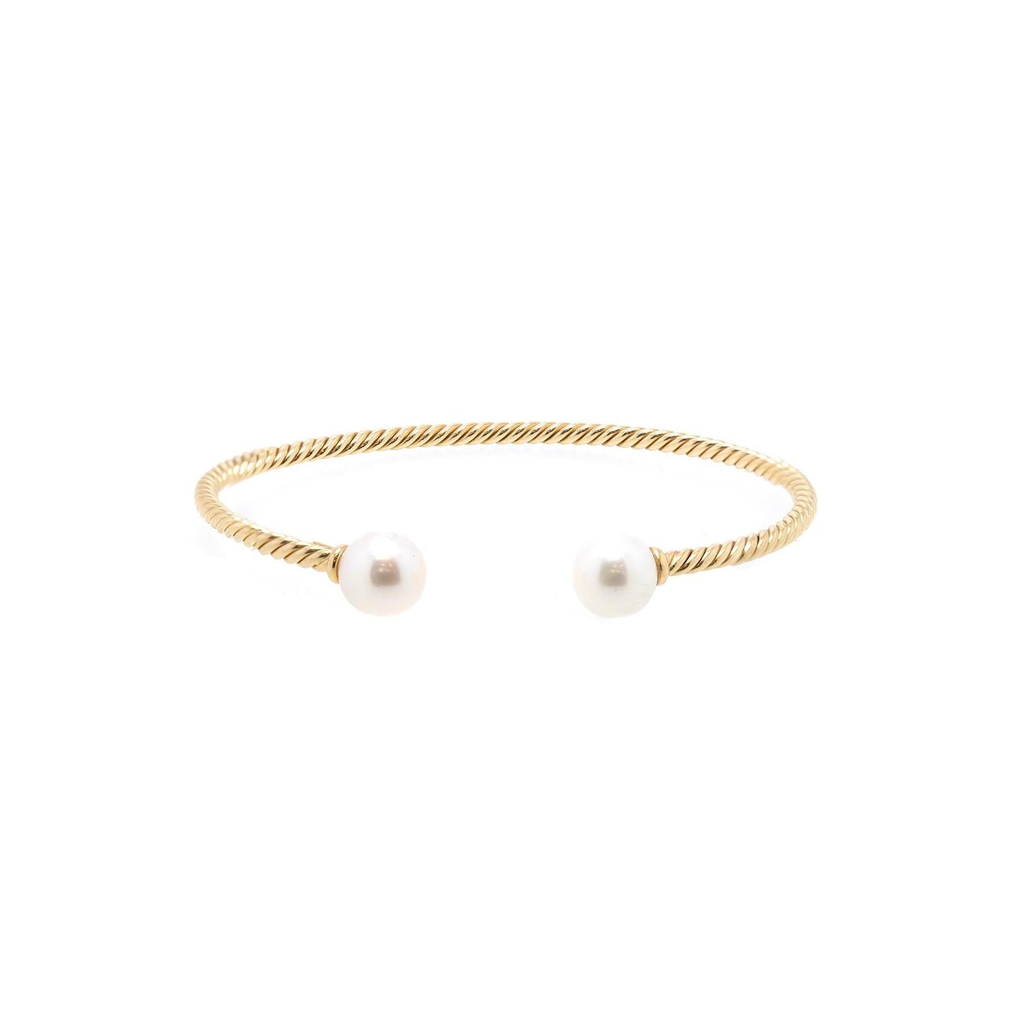 David Yurman 18k Gold Solari Pearl Bracelet w/ Box