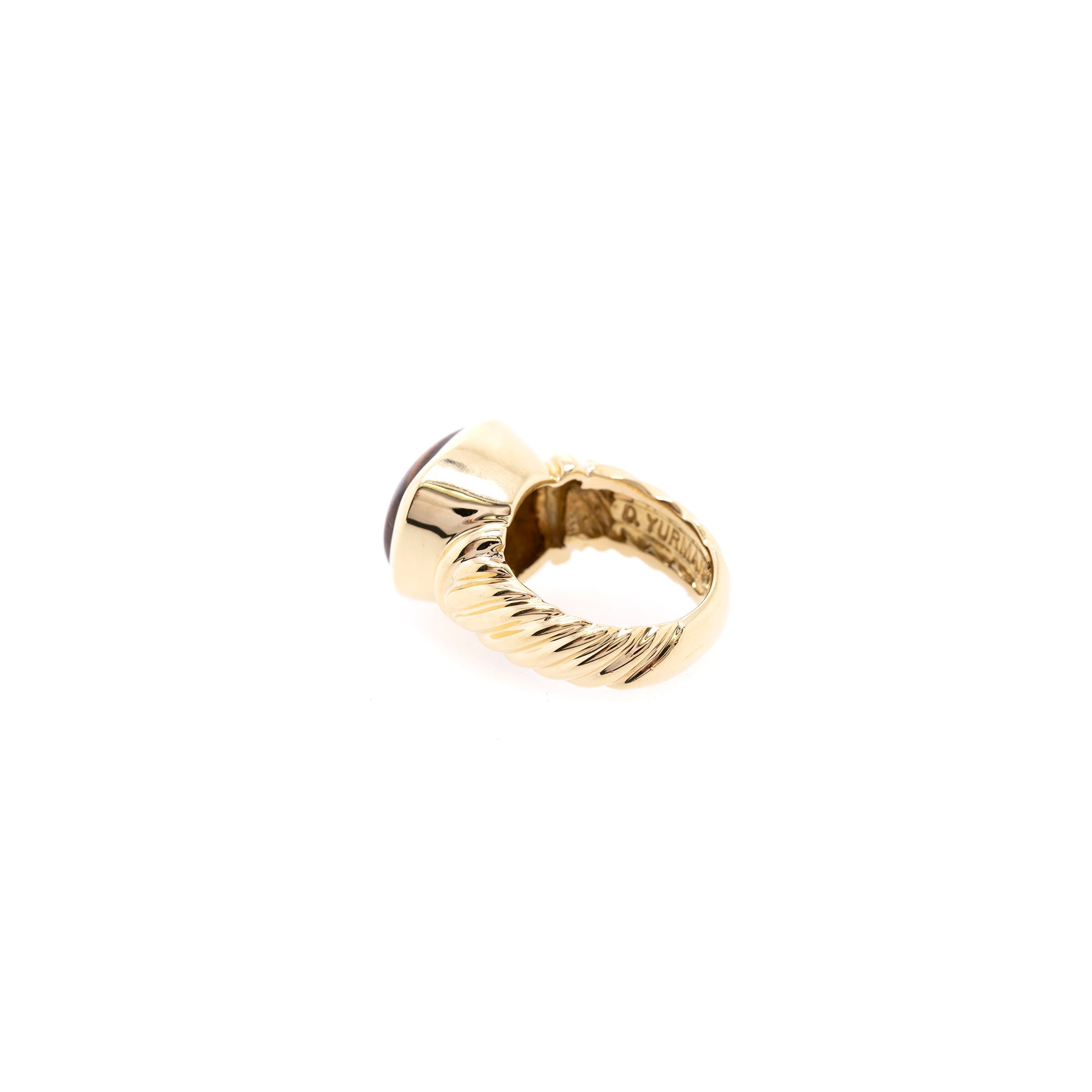 David Yurman 18k Gold Tiger's Eye Noblesse Ring