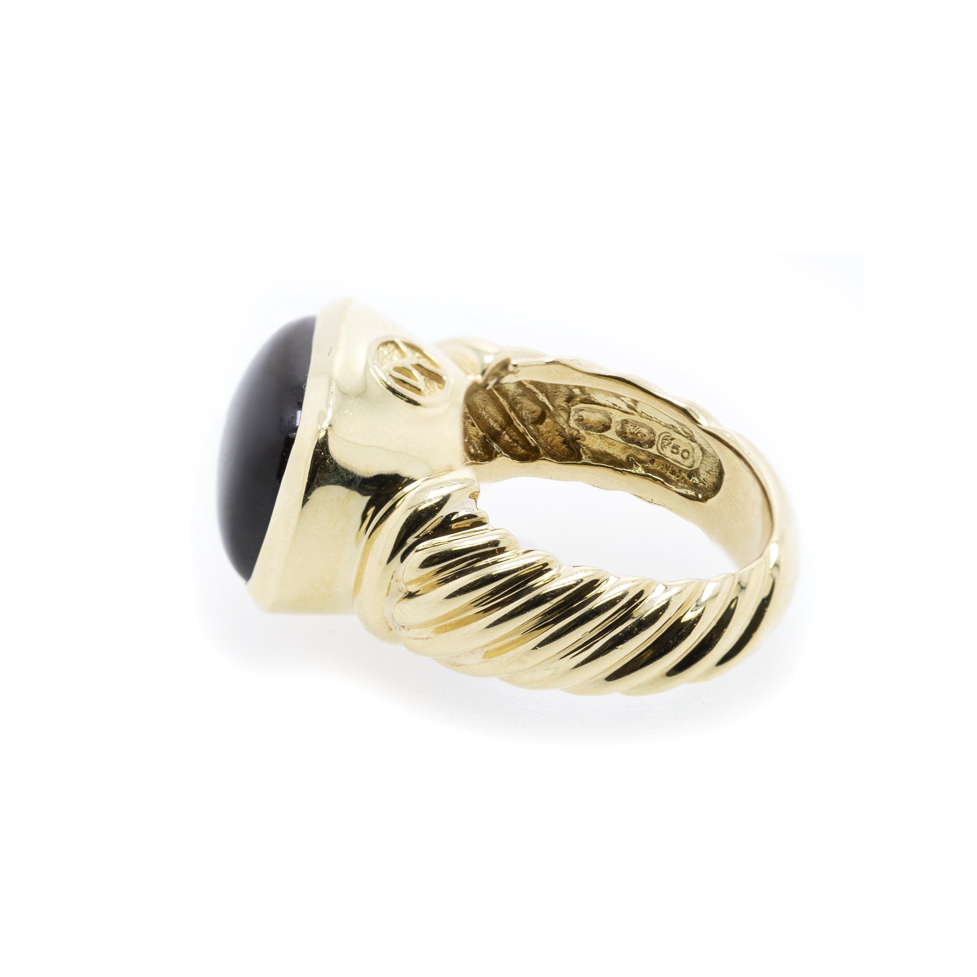 David Yurman 18k Gold Tiger's Eye Noblesse Ring