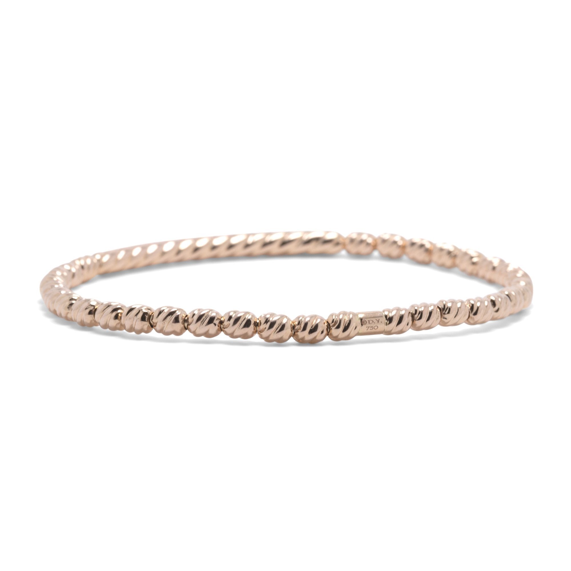 David Yurman 18k Rose Gold Petite Pave Diamond Bracelet