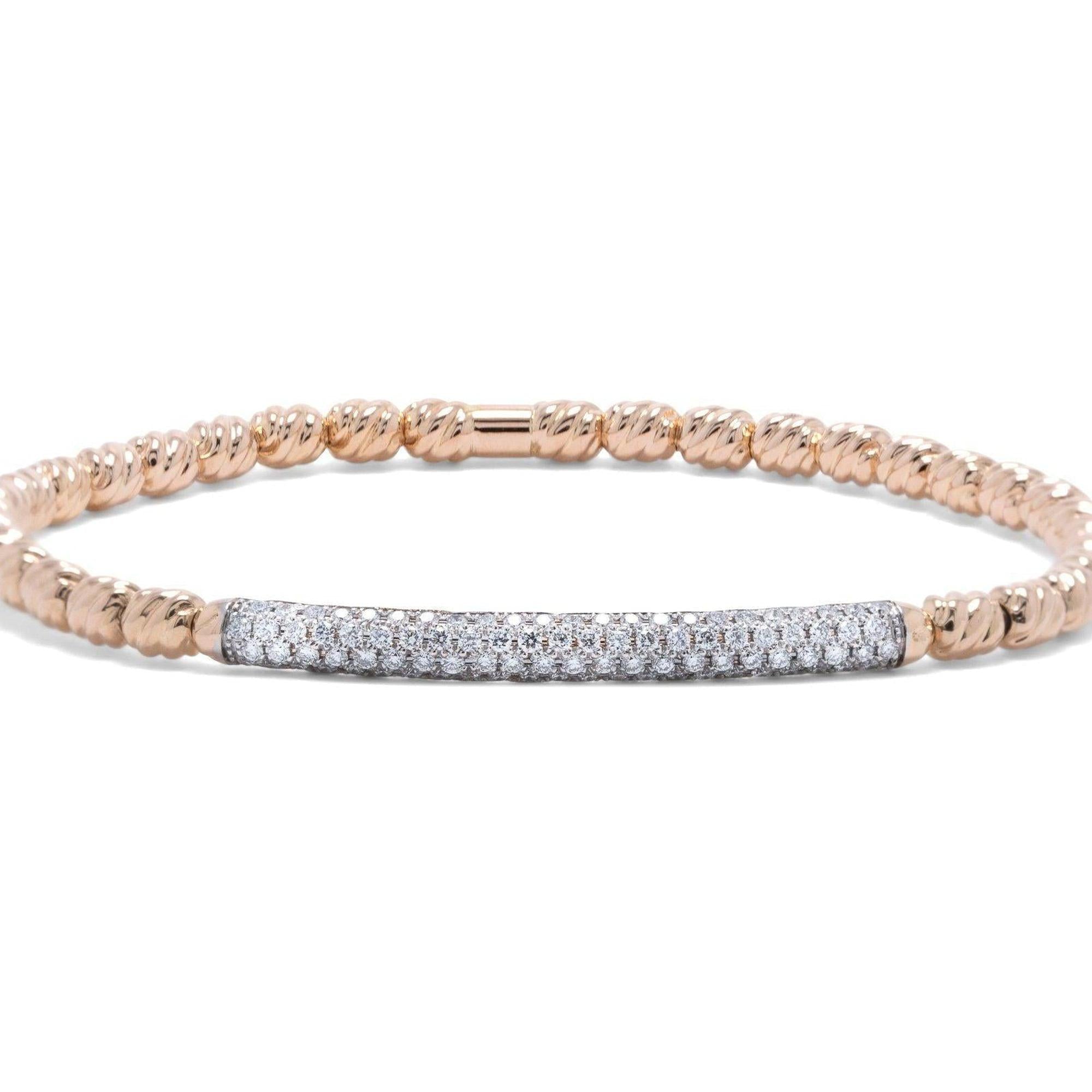 David Yurman 18k Rose Gold Petite Pave Diamond Bracelet