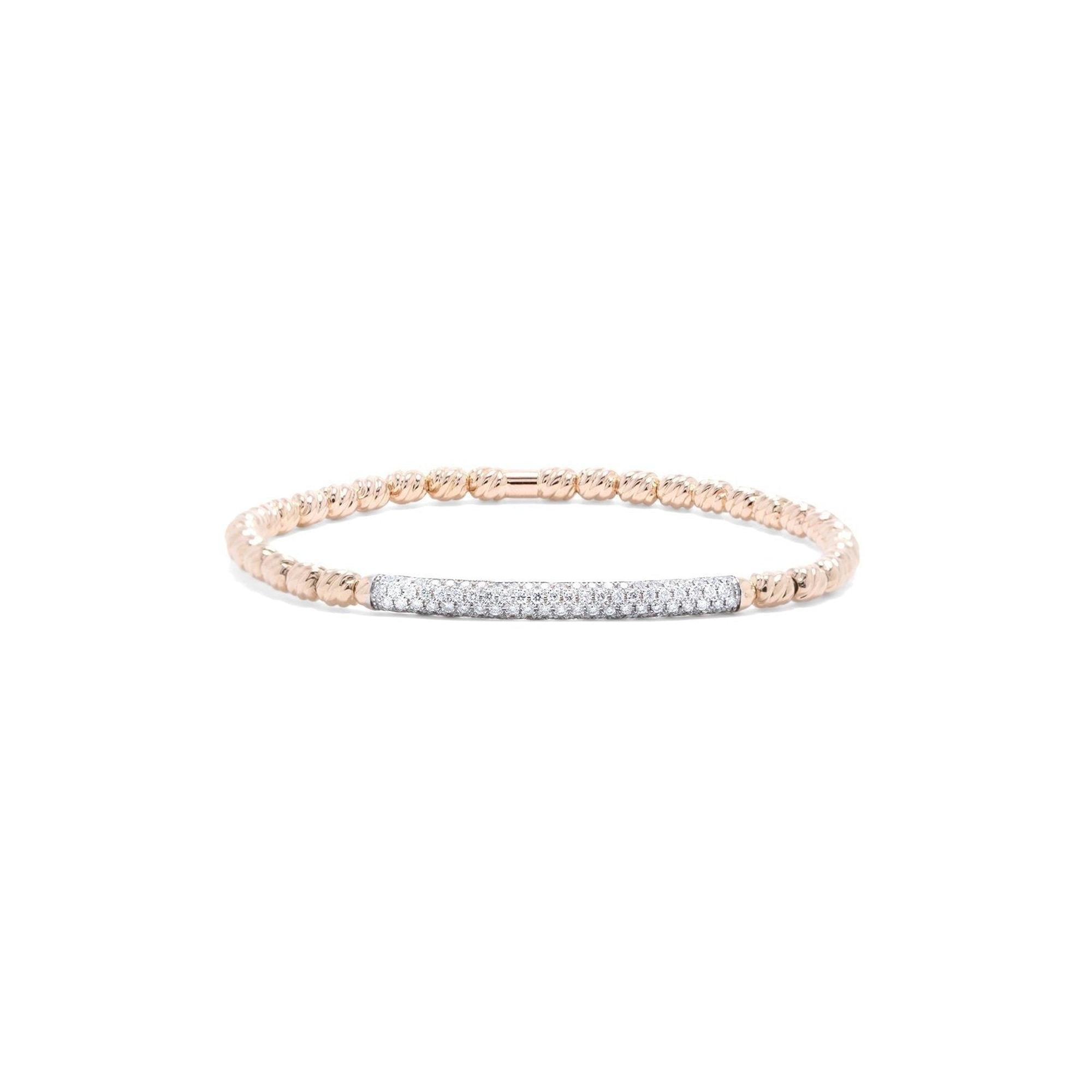 David Yurman 18k Rose Gold Petite Pave Diamond Bracelet