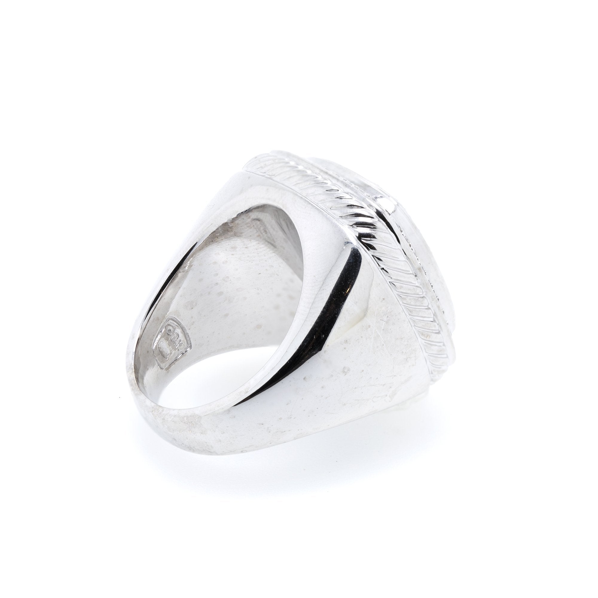 David Yurman 18k White Gold Pave Diamond Albion Ring