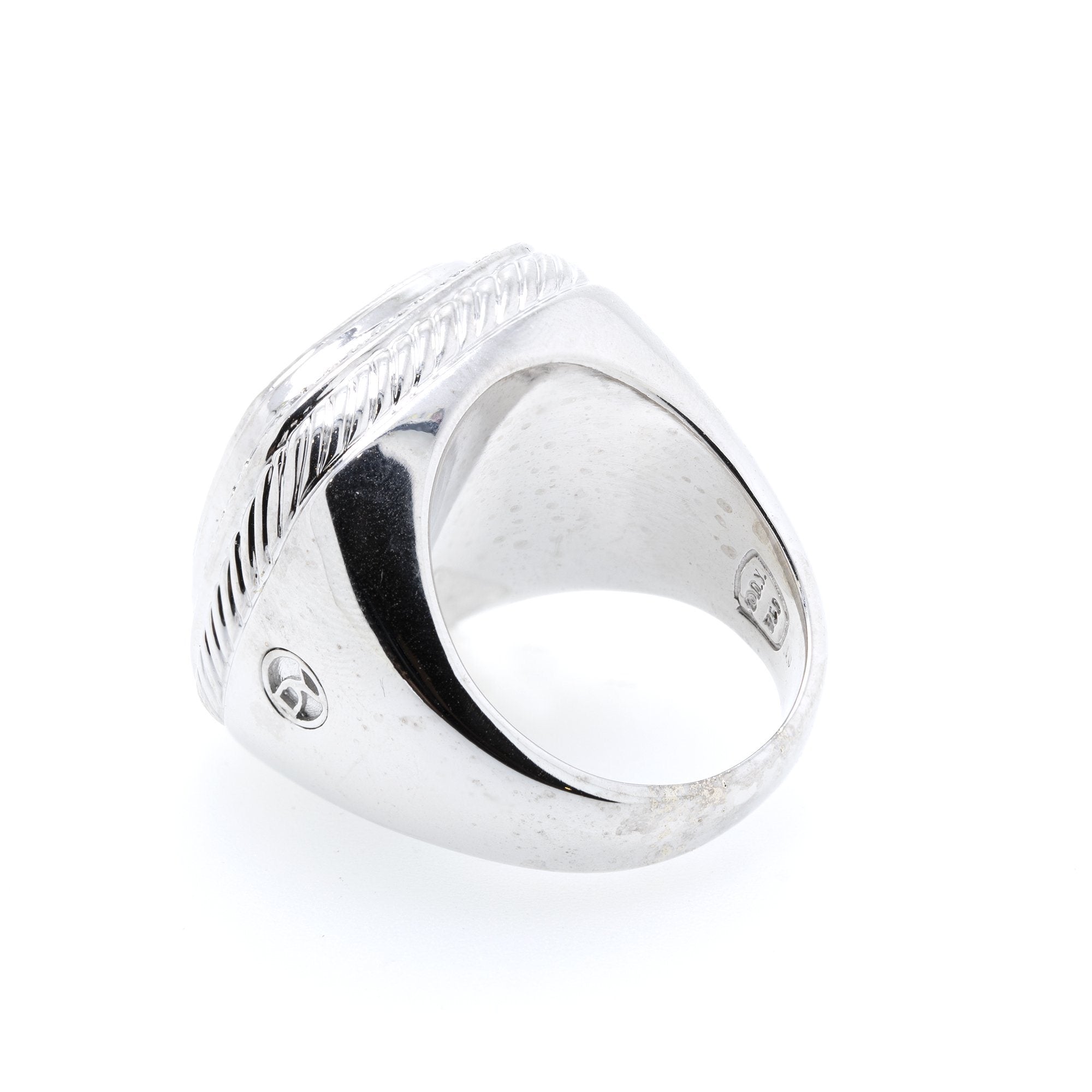 David Yurman 18k White Gold Pave Diamond Albion Ring