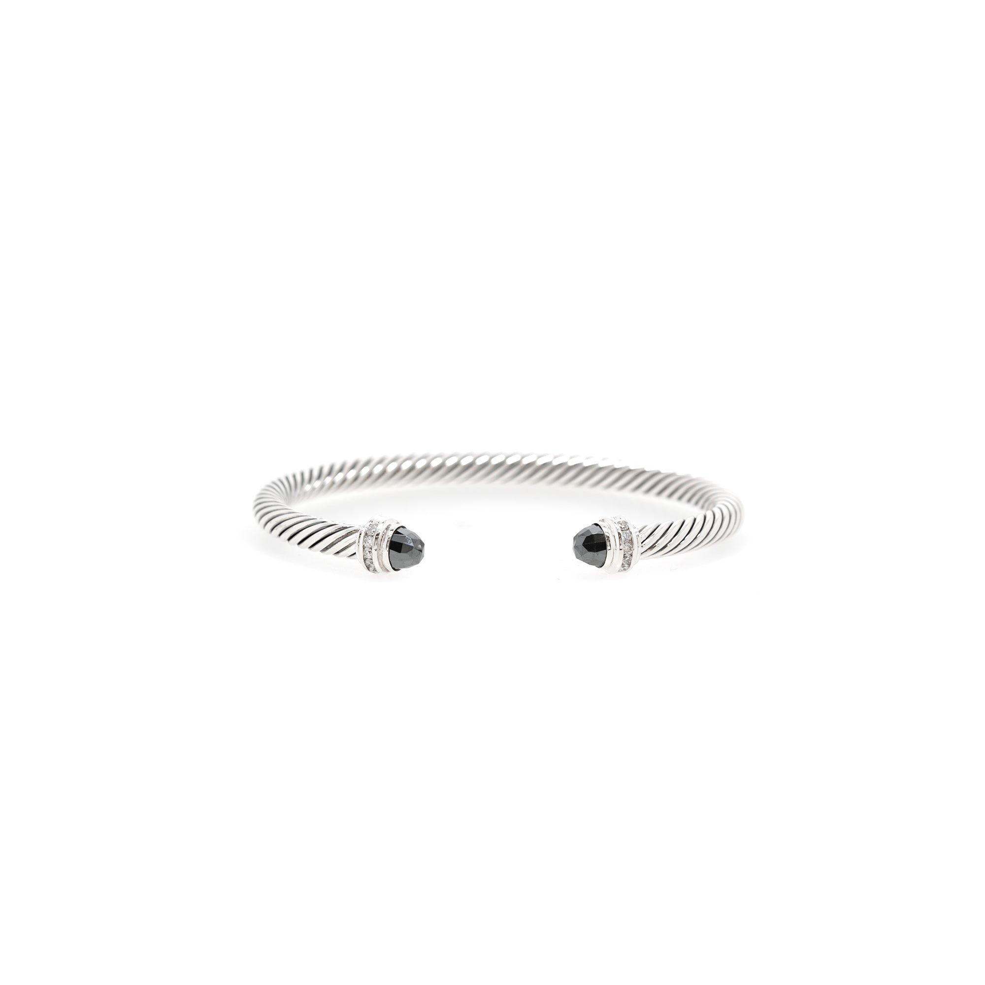 David Yurman 5 mm Cable Classics Bracelet with Hematite & Diamonds