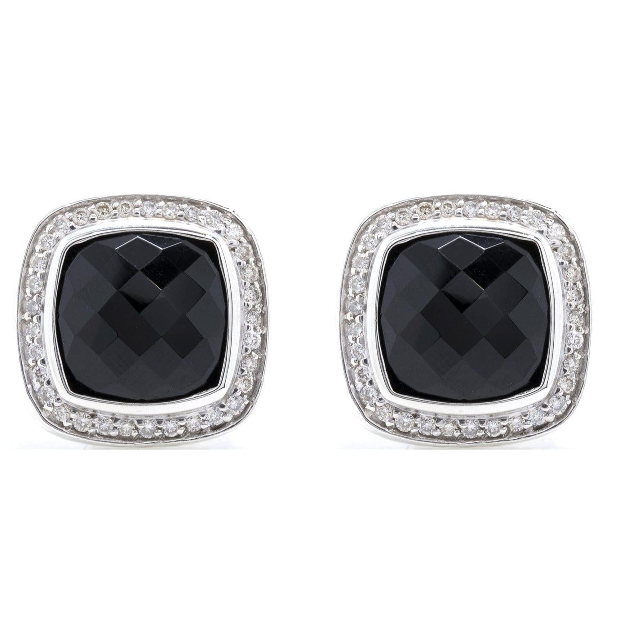 David Yurman Albion Earrings with Black Onyx and Diamonds