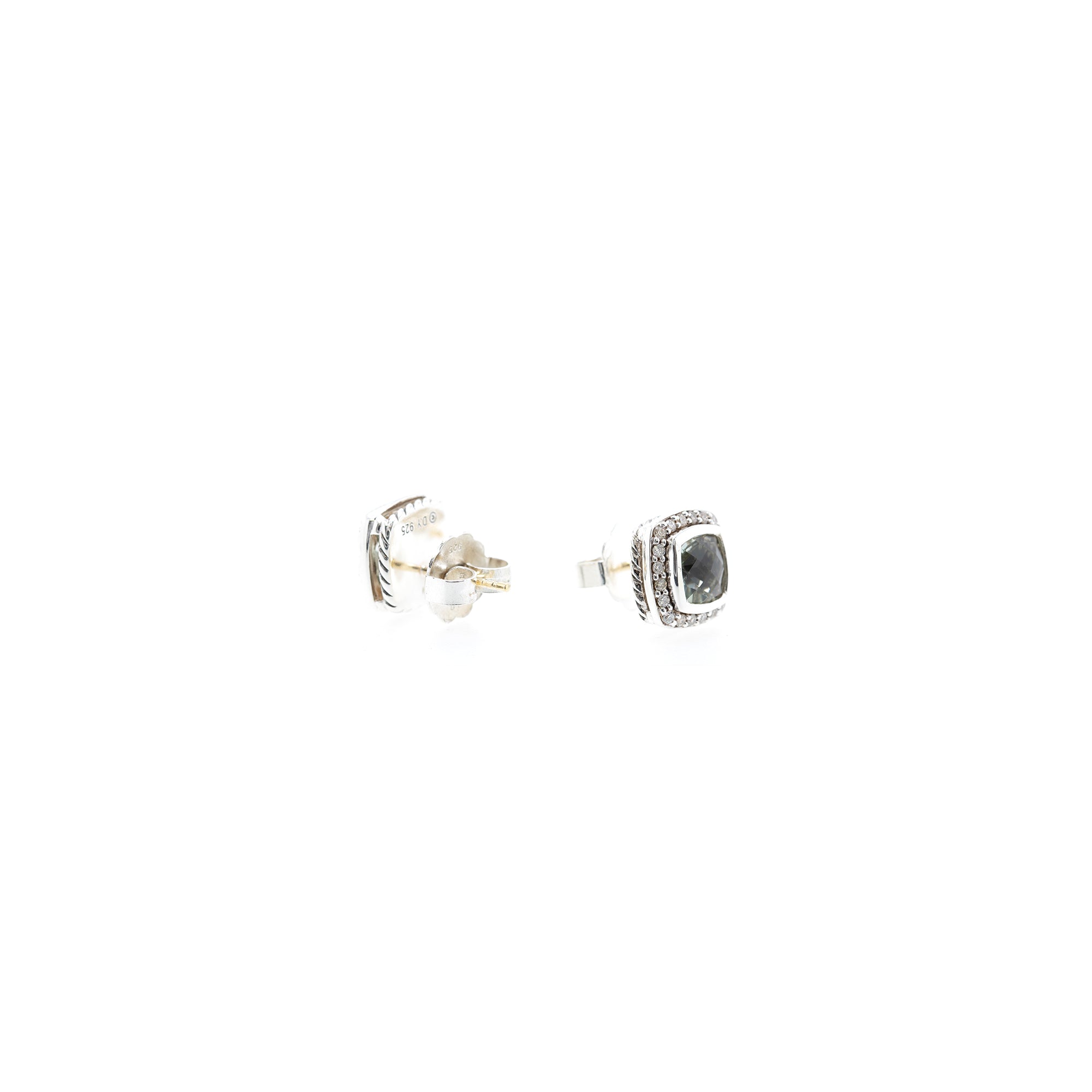 David Yurman Albion Earrings with Prasiolite and Diamonds