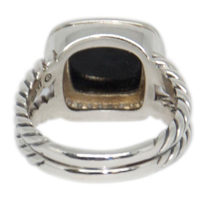 David Yurman Albion Ring with Black Onyx and Diamonds