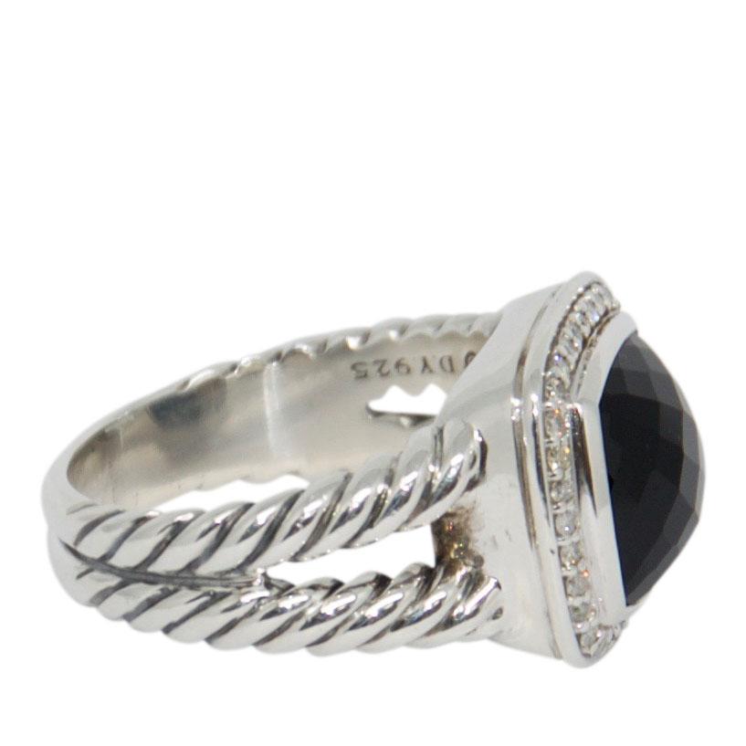 David Yurman Albion Ring with Black Onyx and Diamonds