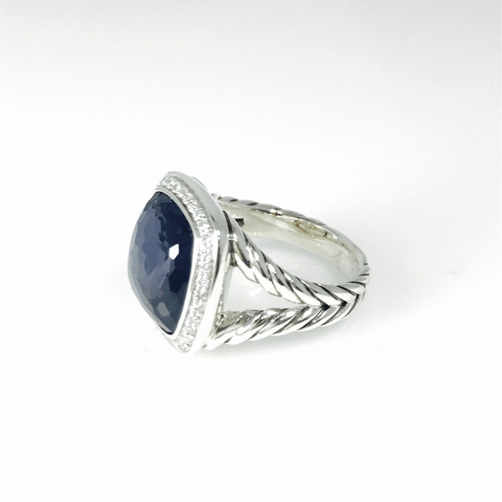 David Yurman Albion Ring with Black Orchid and Diamonds