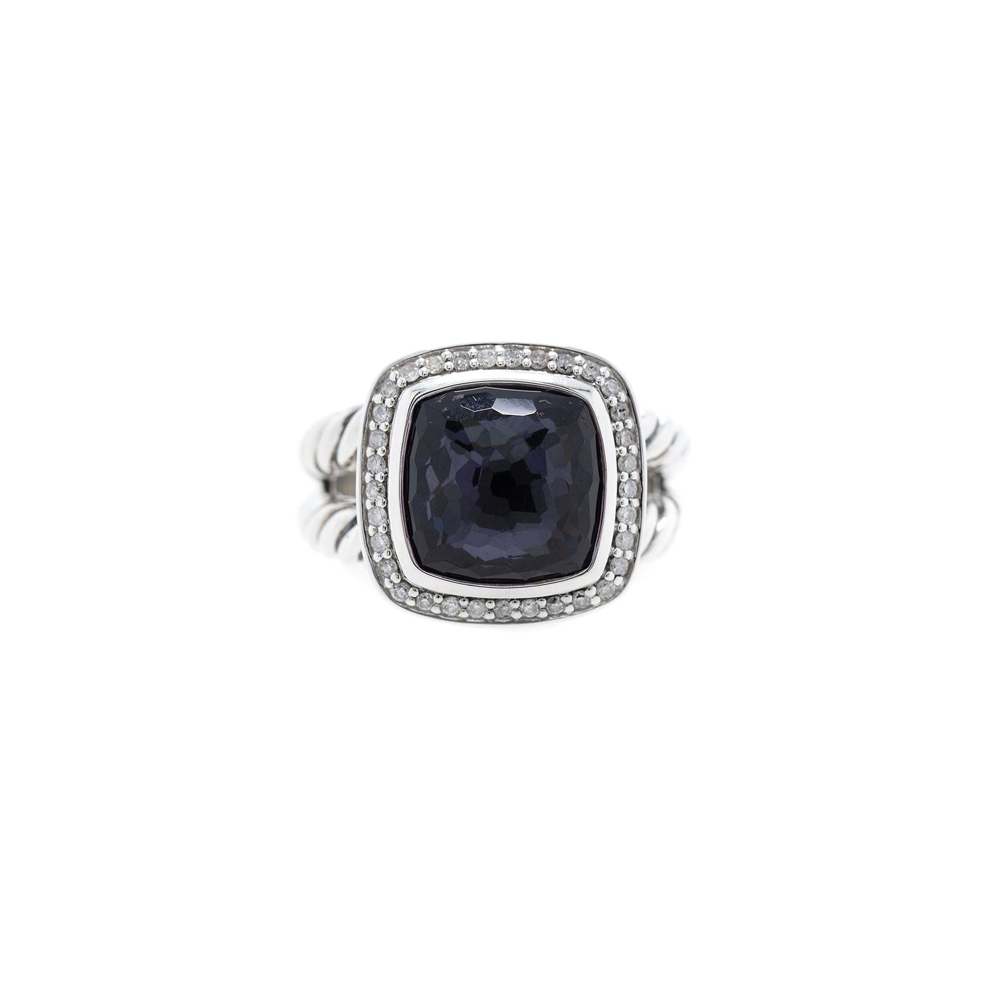 David Yurman Albion Ring with Black Orchid and Diamonds