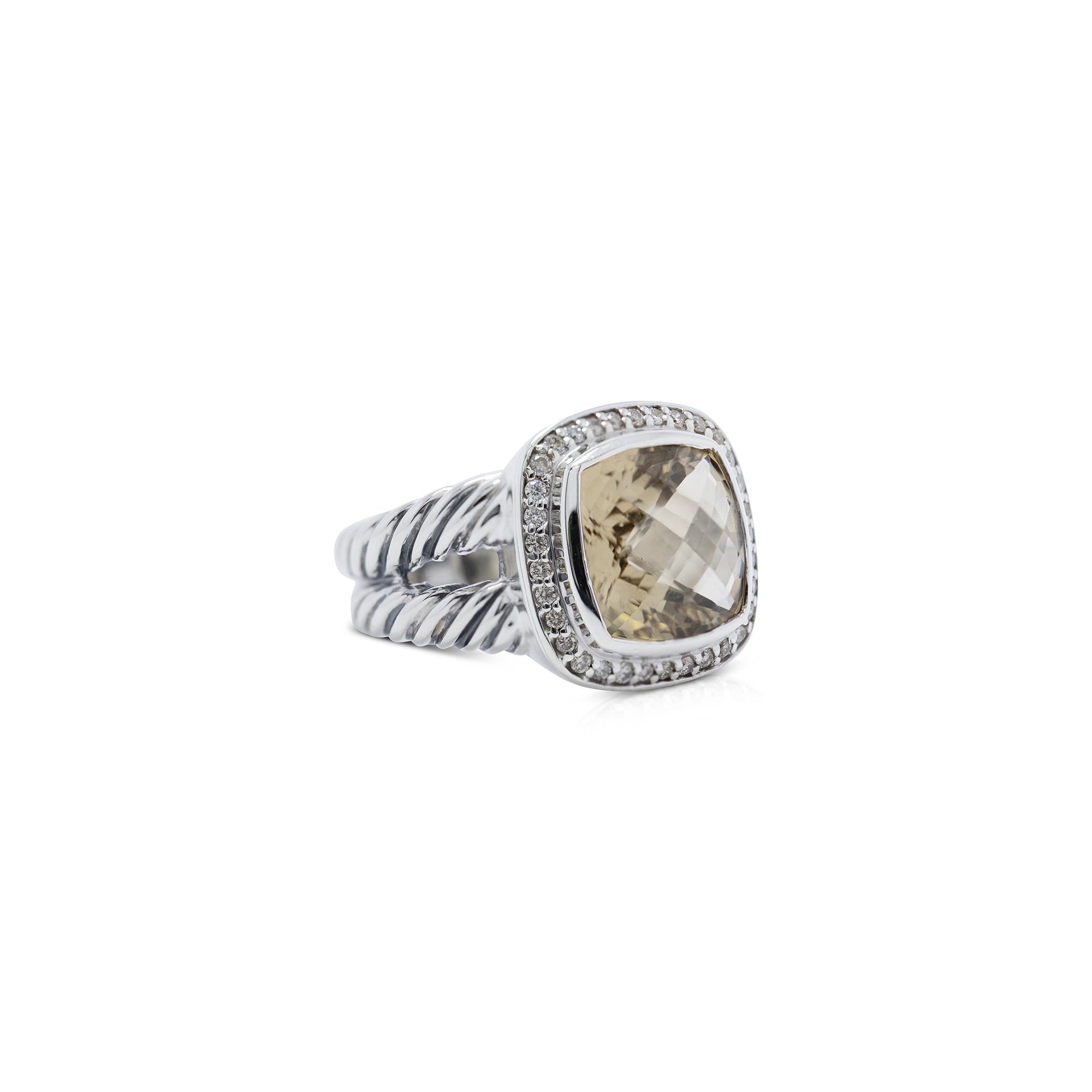 David Yurman Albion Ring with Citrine and Diamonds