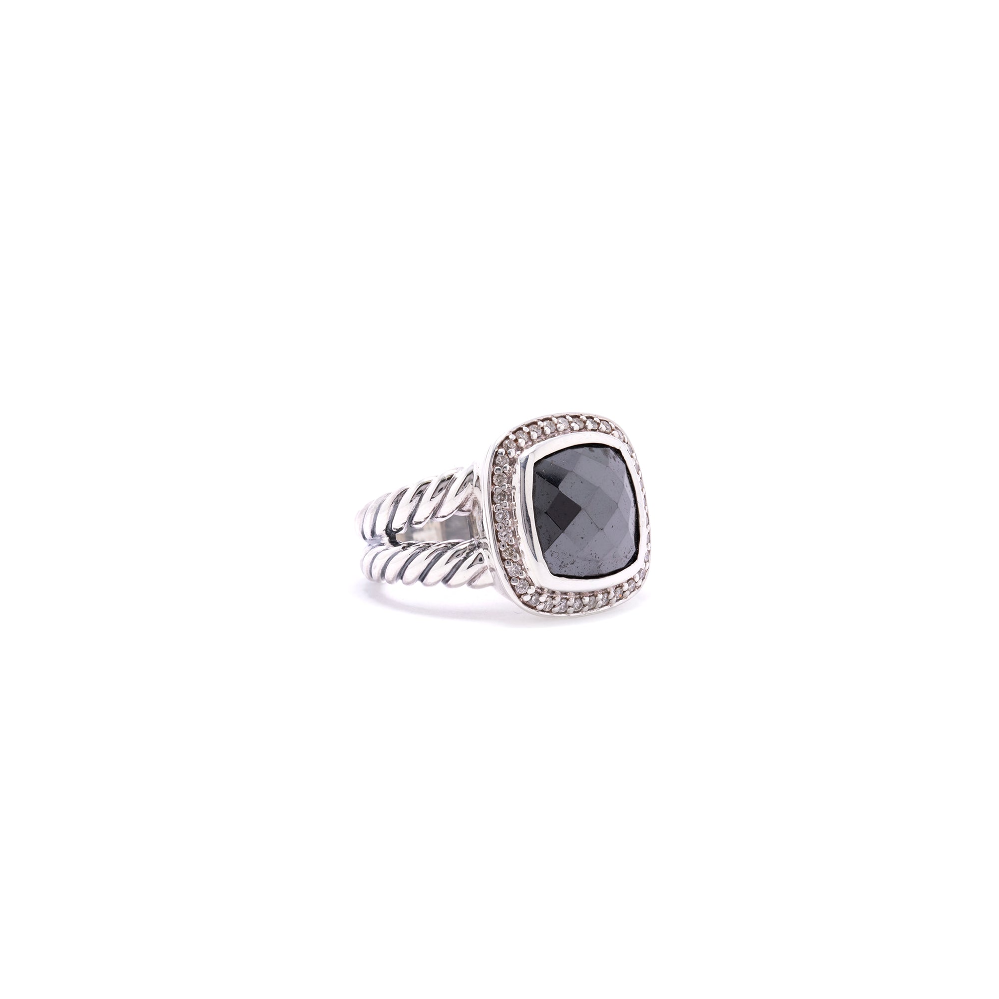 David Yurman Albion Ring with Hematite and Diamonds