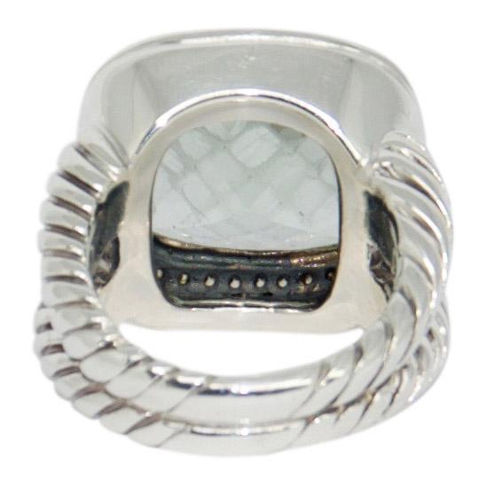 David Yurman Albion Ring with Prasiolite and Diamonds