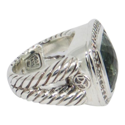 David Yurman Albion Ring with Prasiolite and Diamonds
