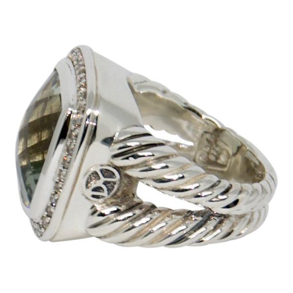 David Yurman Albion Ring with Prasiolite and Diamonds