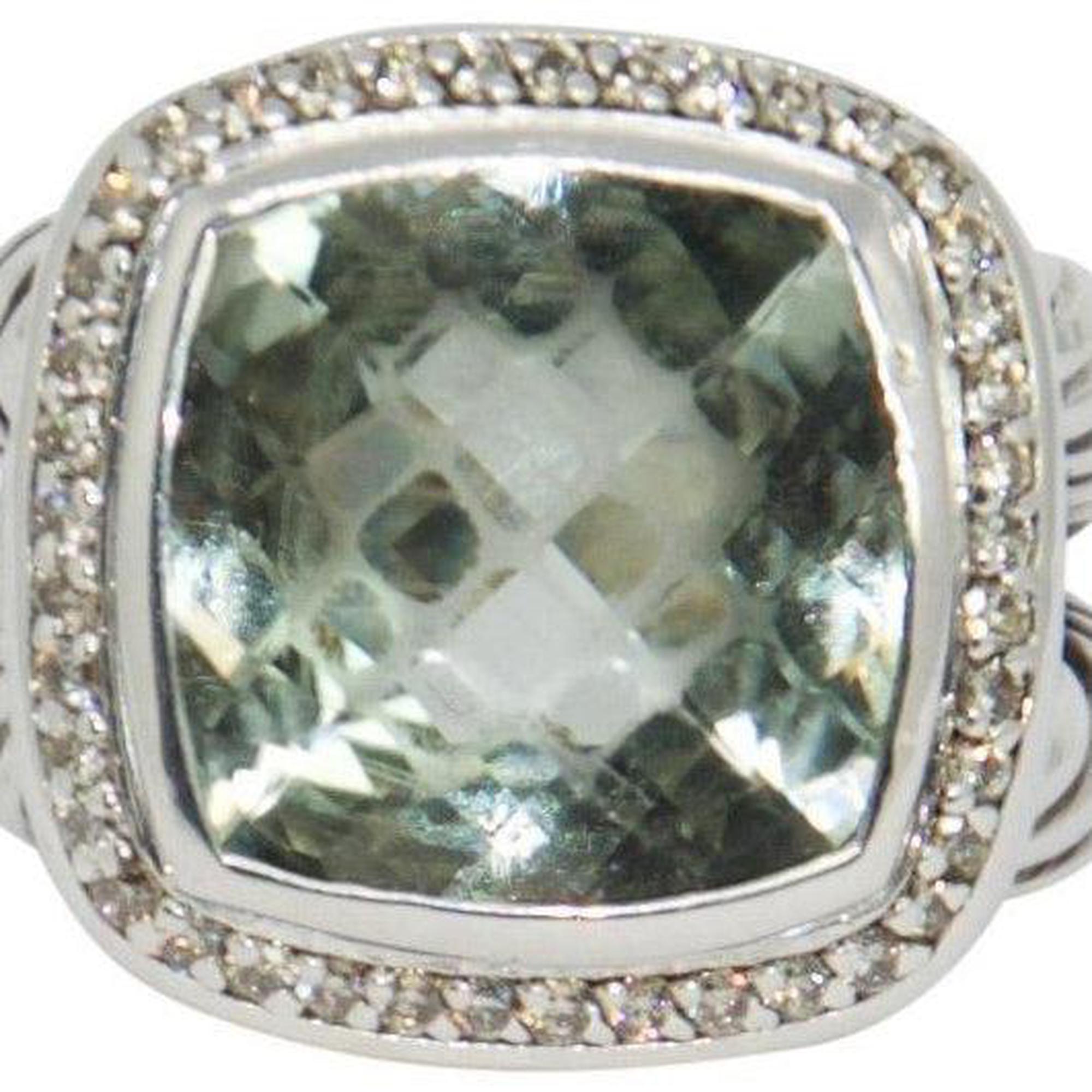 David Yurman Albion Ring with Prasiolite and Diamonds