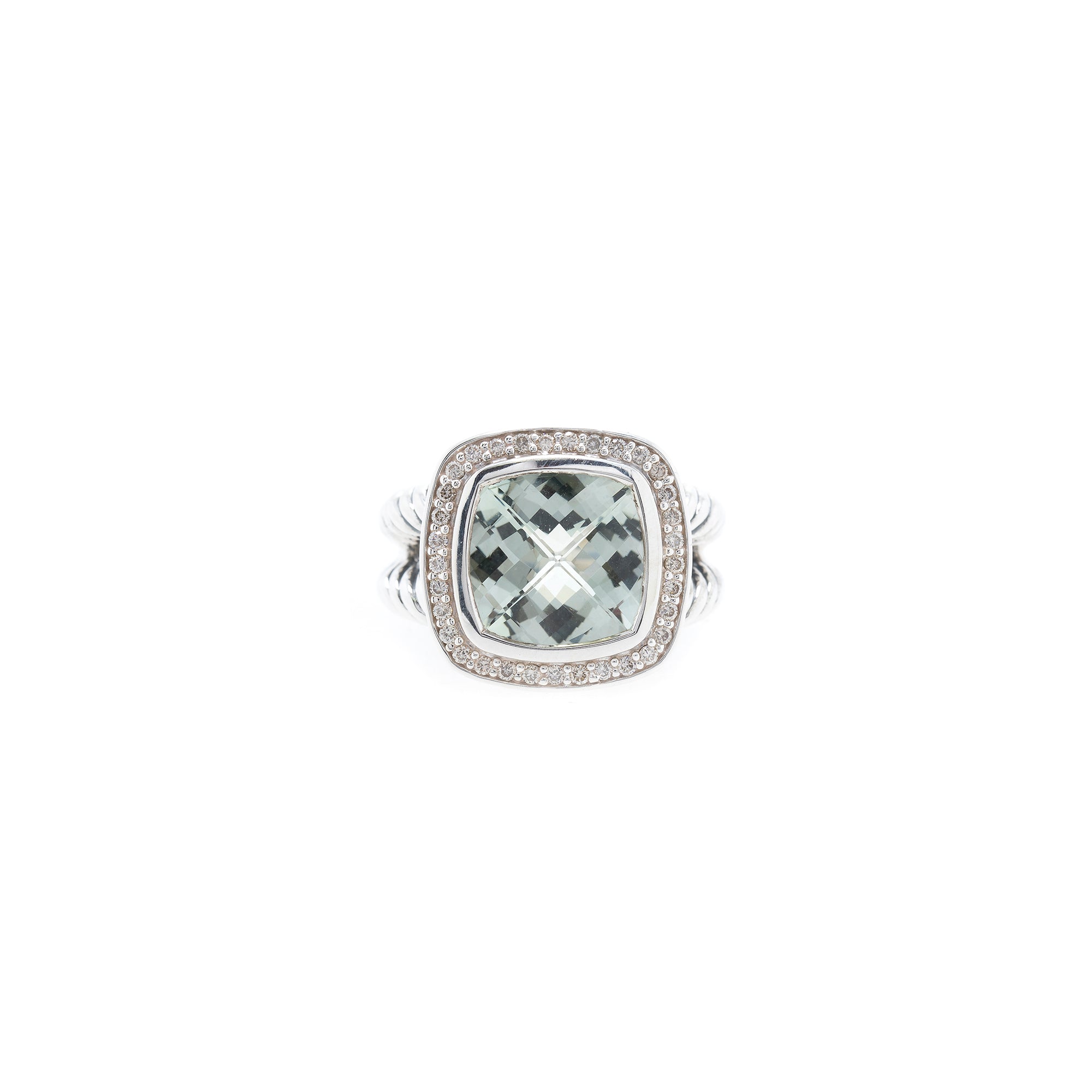 David Yurman Albion Ring with Prasiolite and Diamonds
