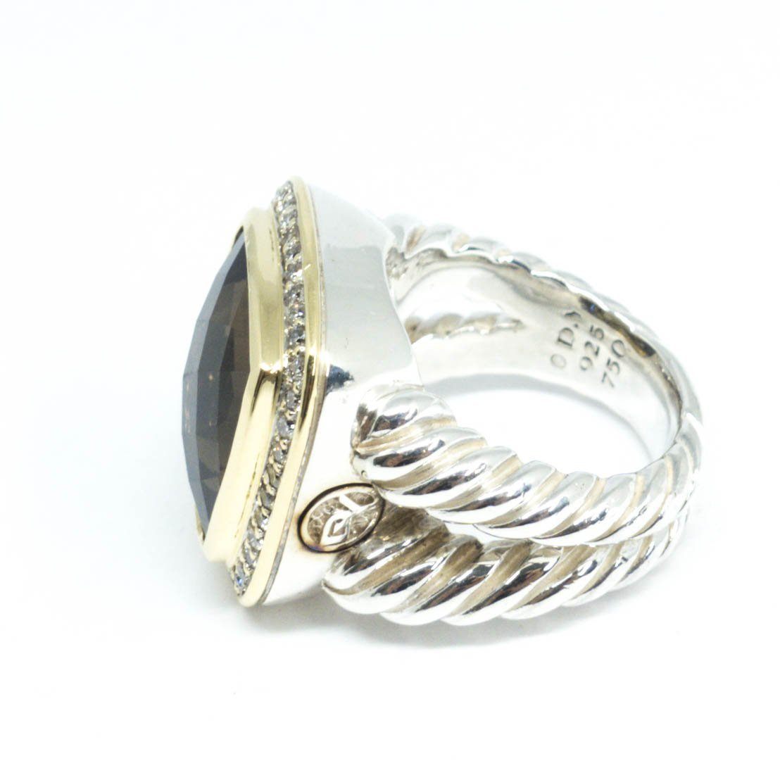 David Yurman Albion Ring with Smoky Quartz and Diamonds