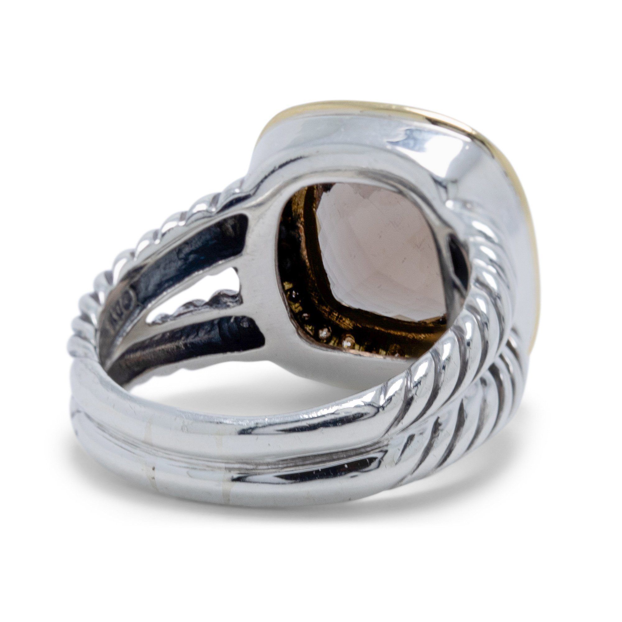 David Yurman Albion Ring with Smoky Quartz and Diamonds