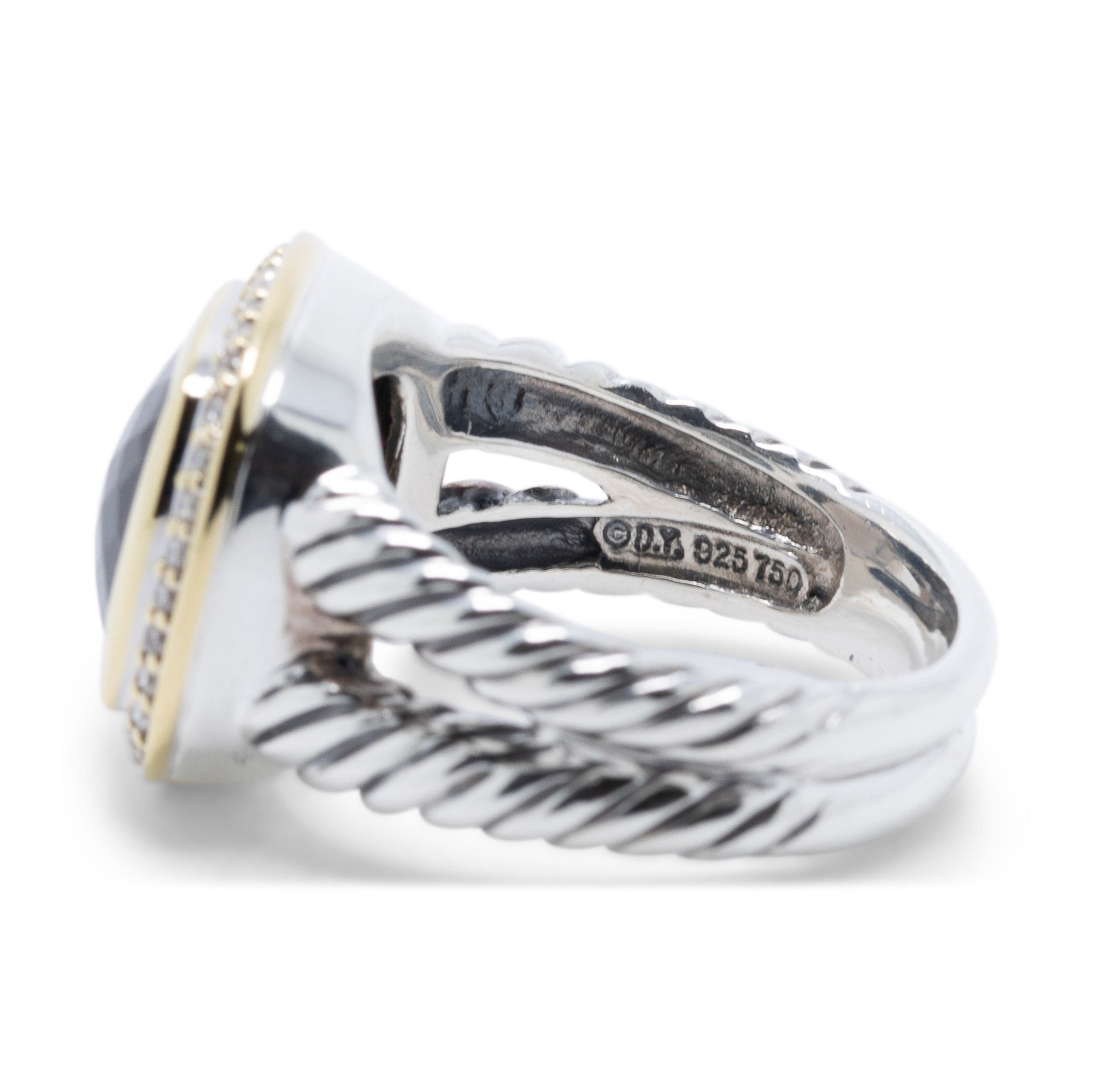 David Yurman Albion Ring with Smoky Quartz and Diamonds