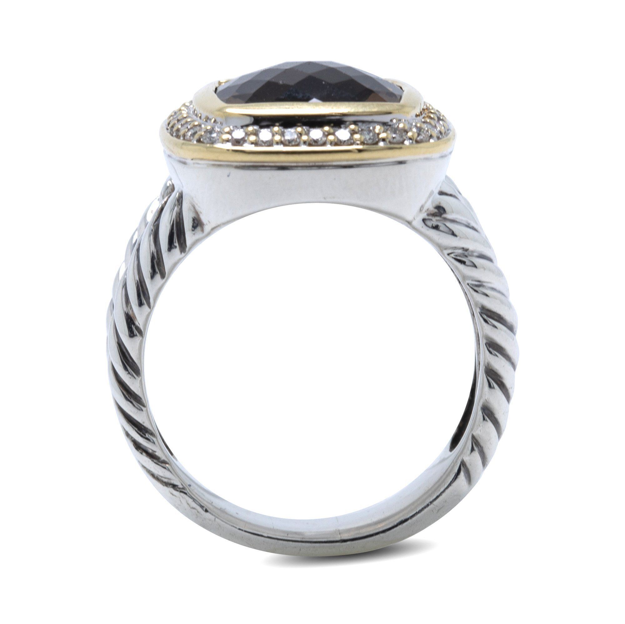 David Yurman Albion Ring with Smoky Quartz and Diamonds