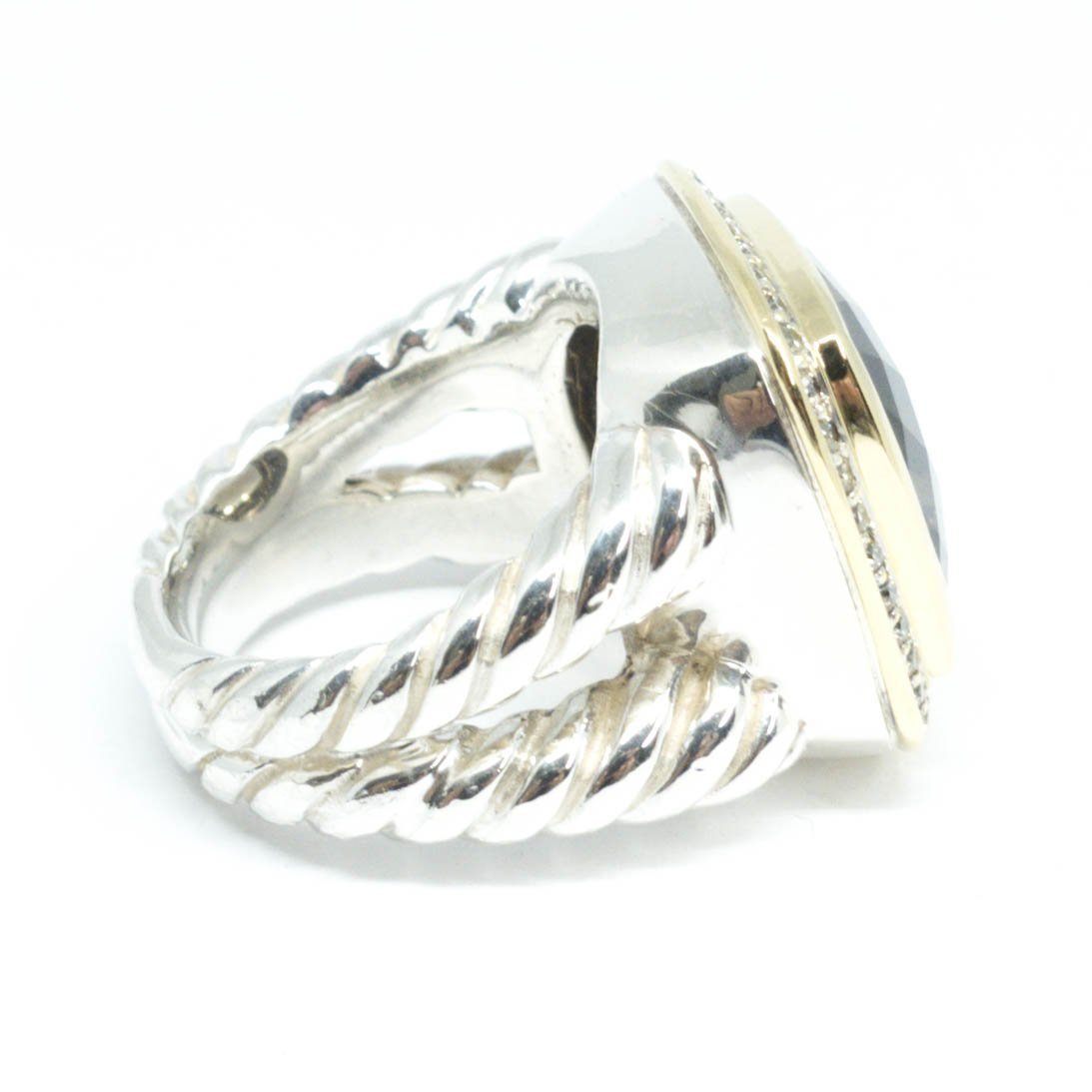 David Yurman Albion Ring with Smoky Quartz and Diamonds