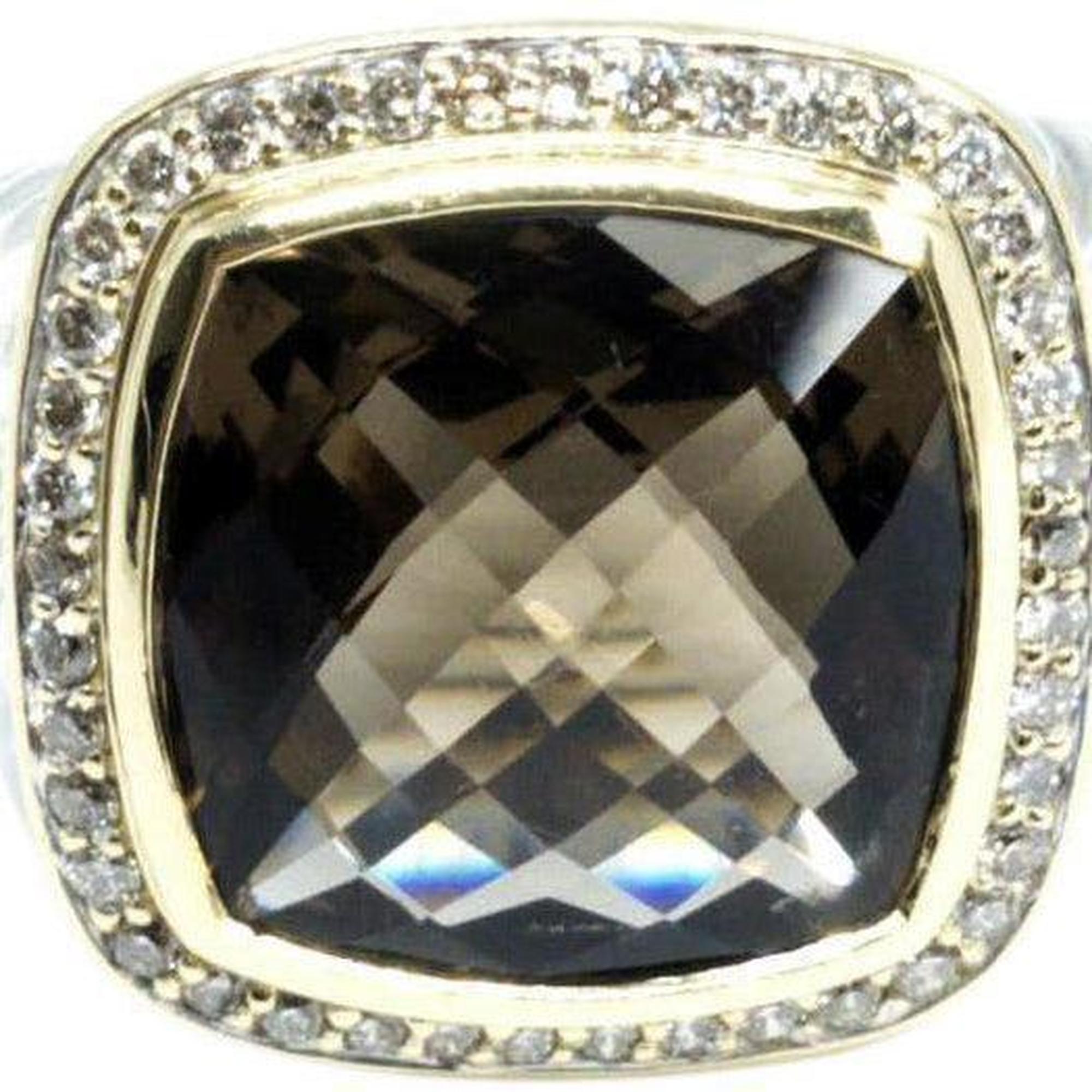 David Yurman Albion Ring with Smoky Quartz and Diamonds